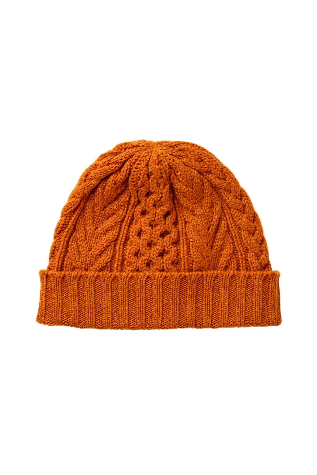 Children's Orange Aran Cashmere Beanie