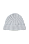 Children's Light Blue Ribbed Cashmere Beanie
