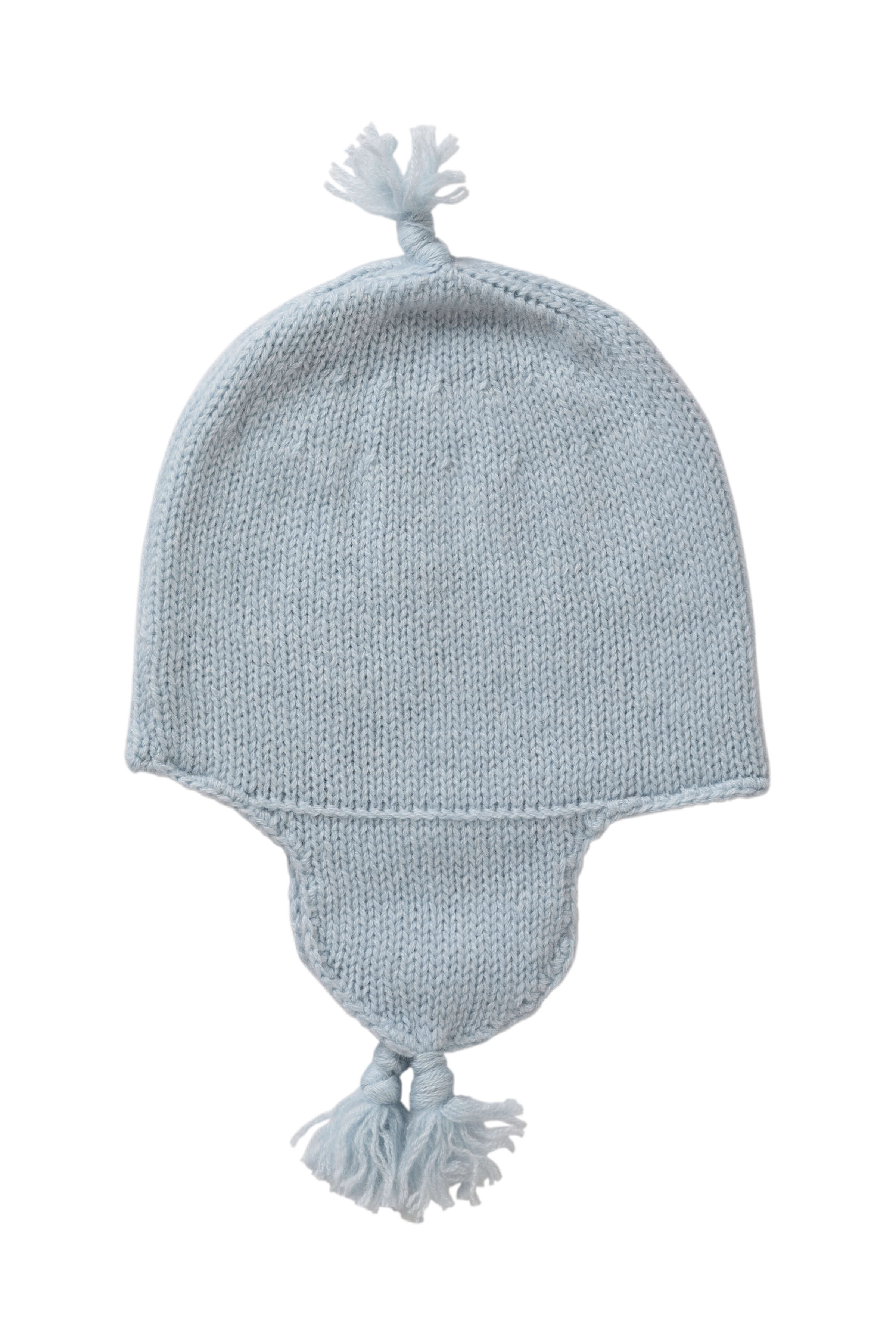 Blue Cashmere Baby Hat with Tassel