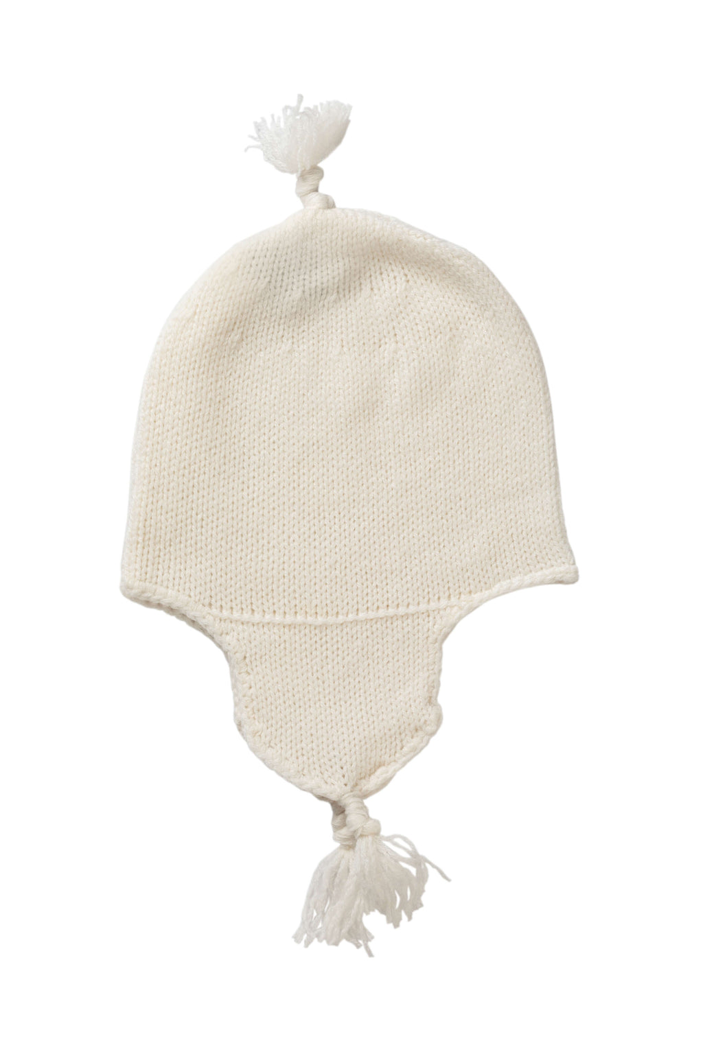 White Cashmere Baby Hat with Tassel