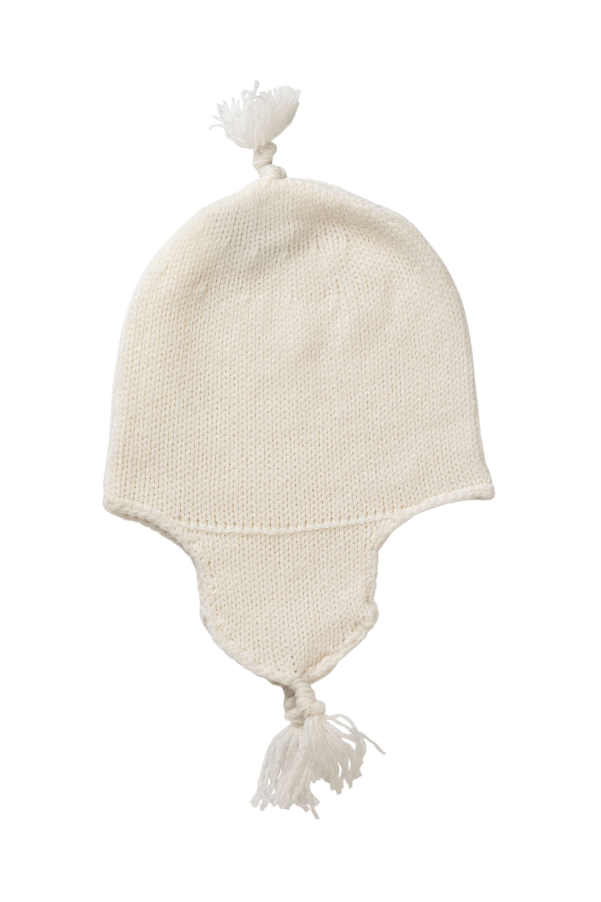 White Cashmere Baby Hat with Tassel