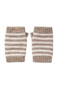 Natural Stripy Children's Cashmere Wristwarmers