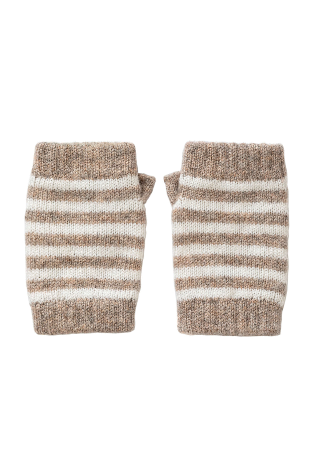 Children's Natural Fairisle Hat & Stripy Wristwarmers Gift Set