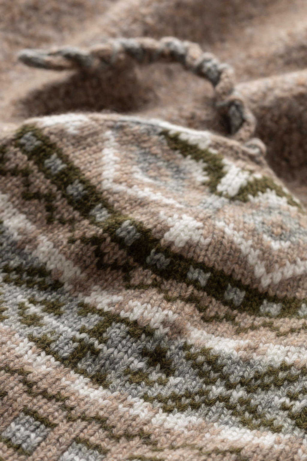 Children's Cashmere Light Brown Fairisle Beanie