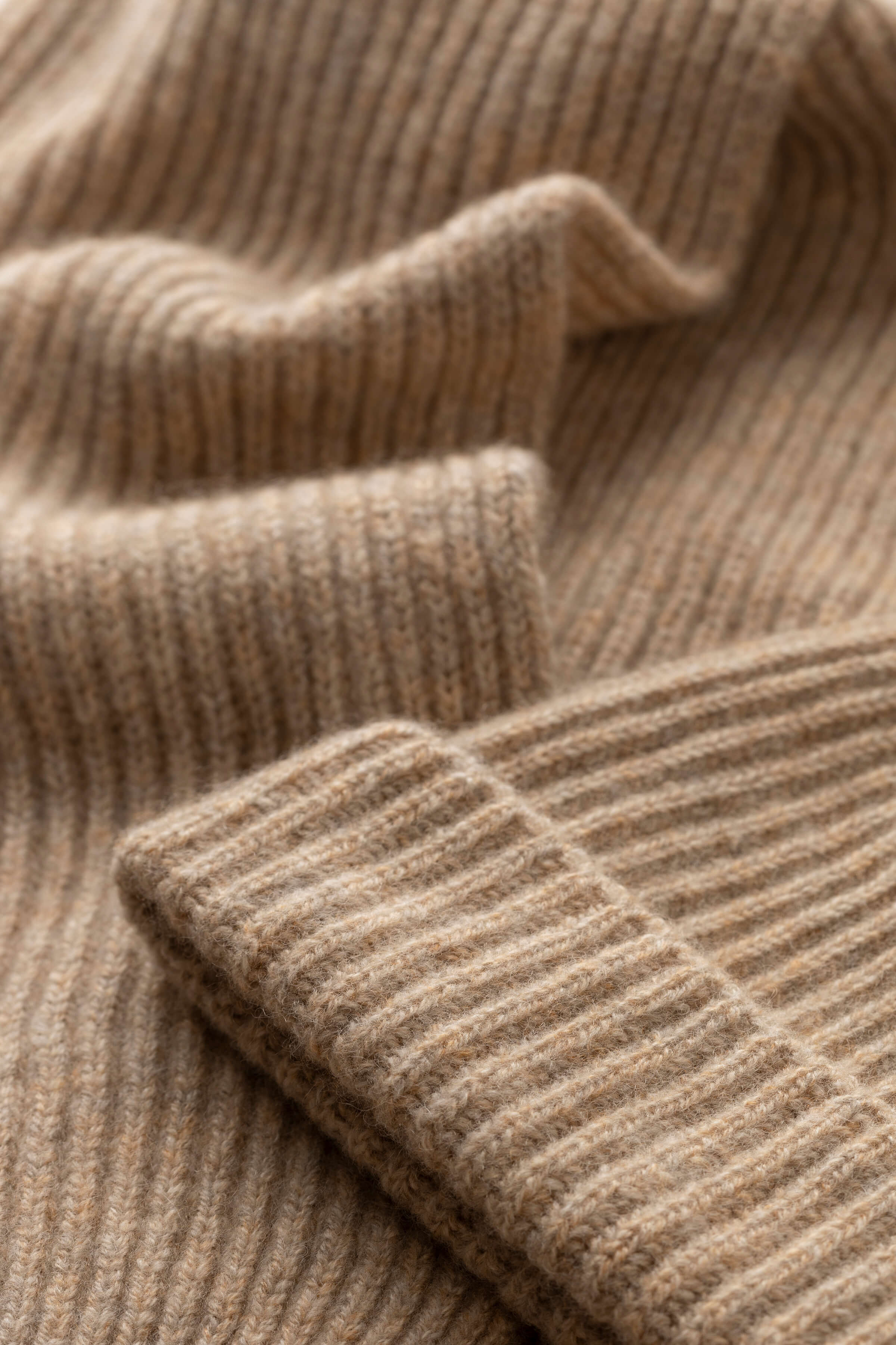 Children's Natural Ribbed Cashmere Beanie