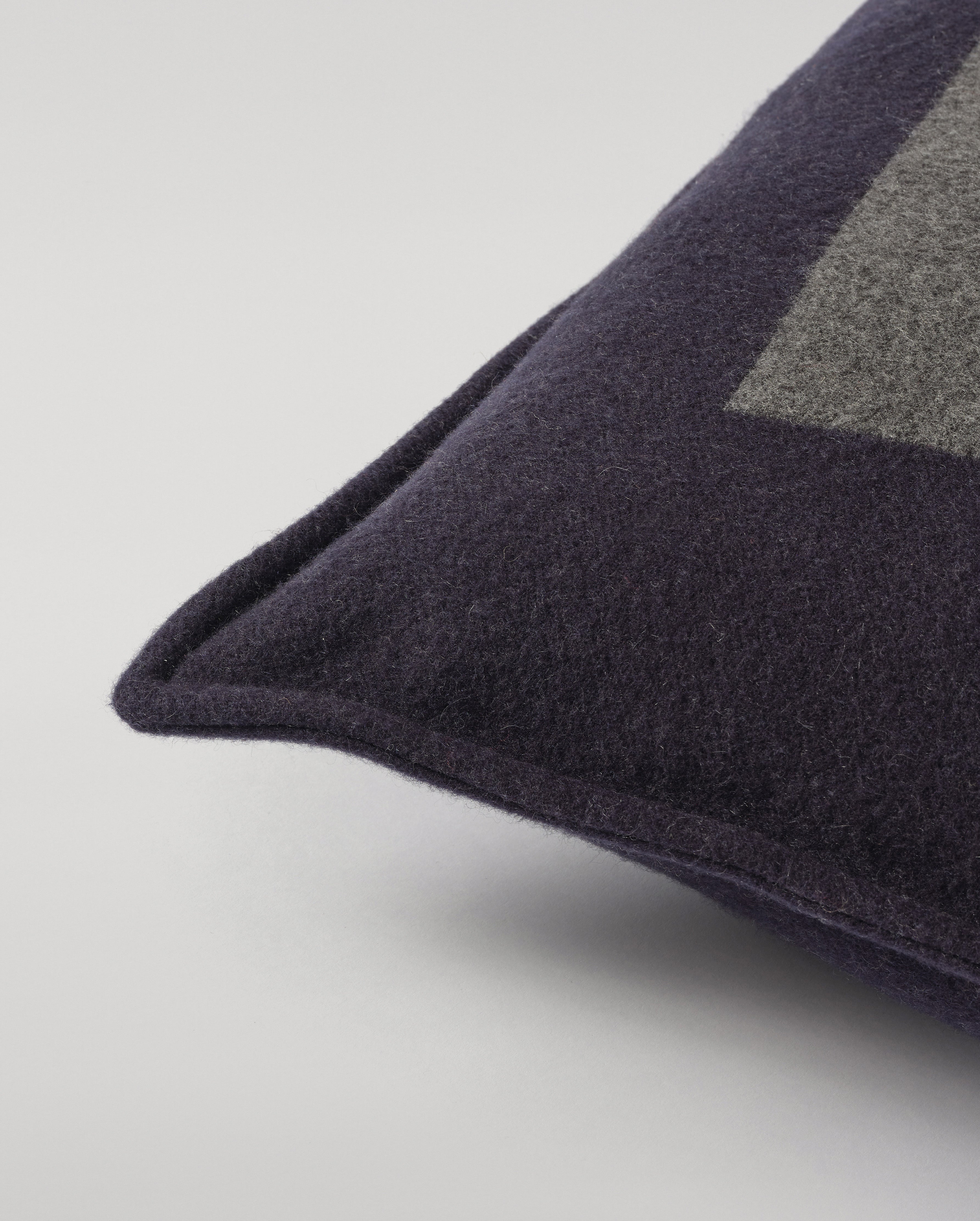 Art Geometric Navy & Grey Cashmere Cushion