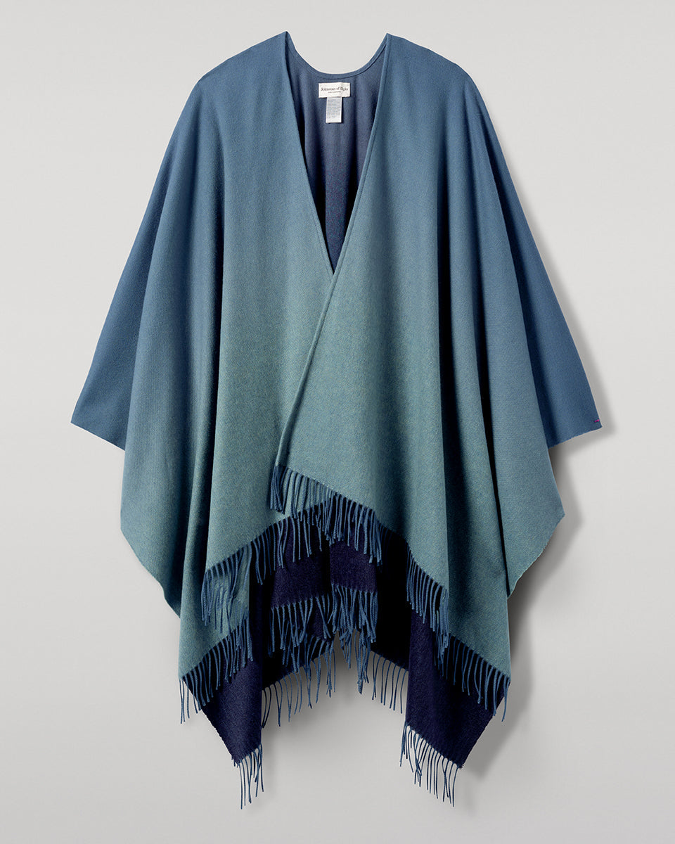 Blue Ombré Cashmere Cape