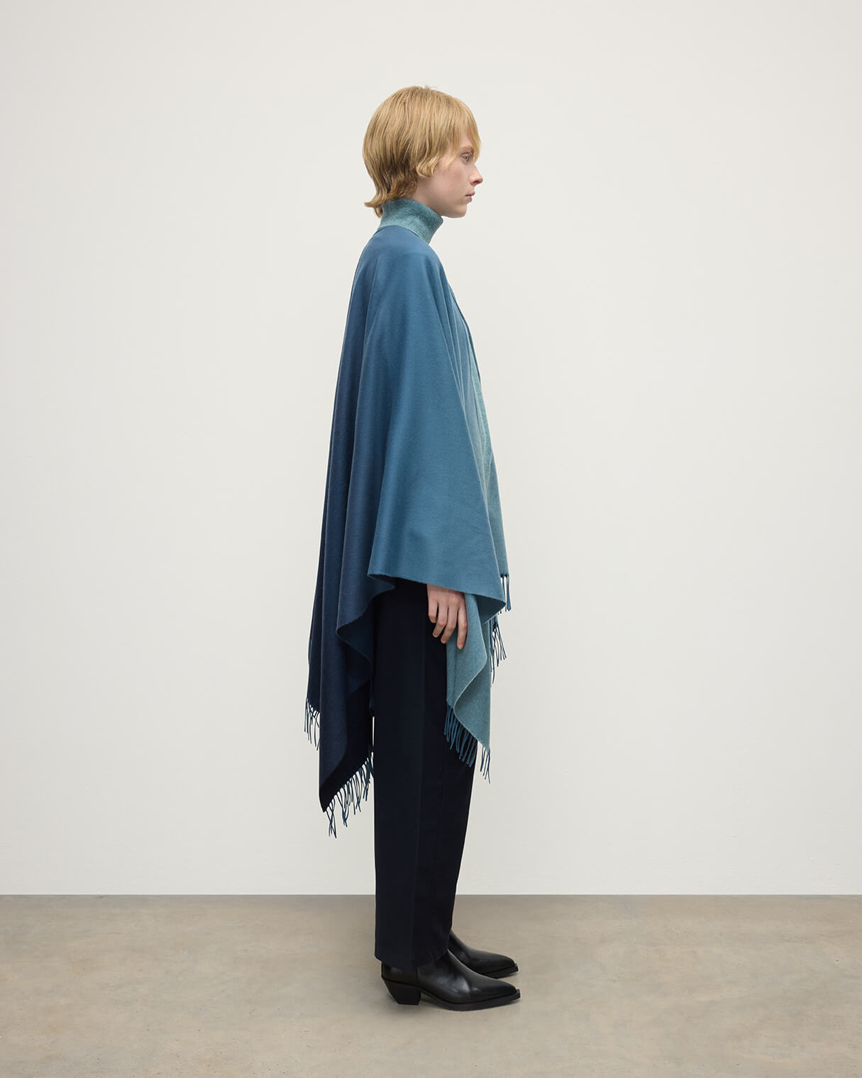Blue Ombré Cashmere Cape