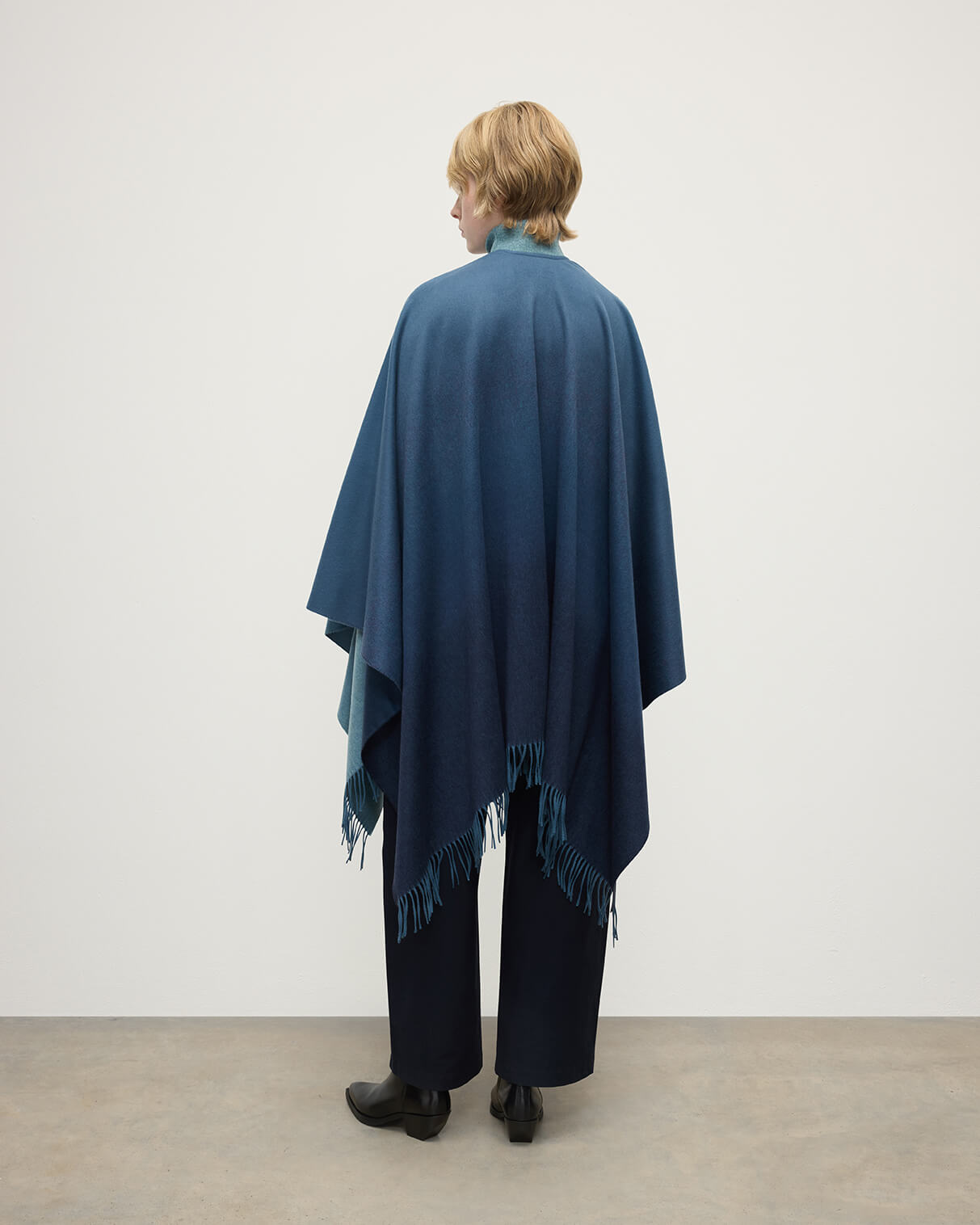 Blue Ombré Cashmere Cape