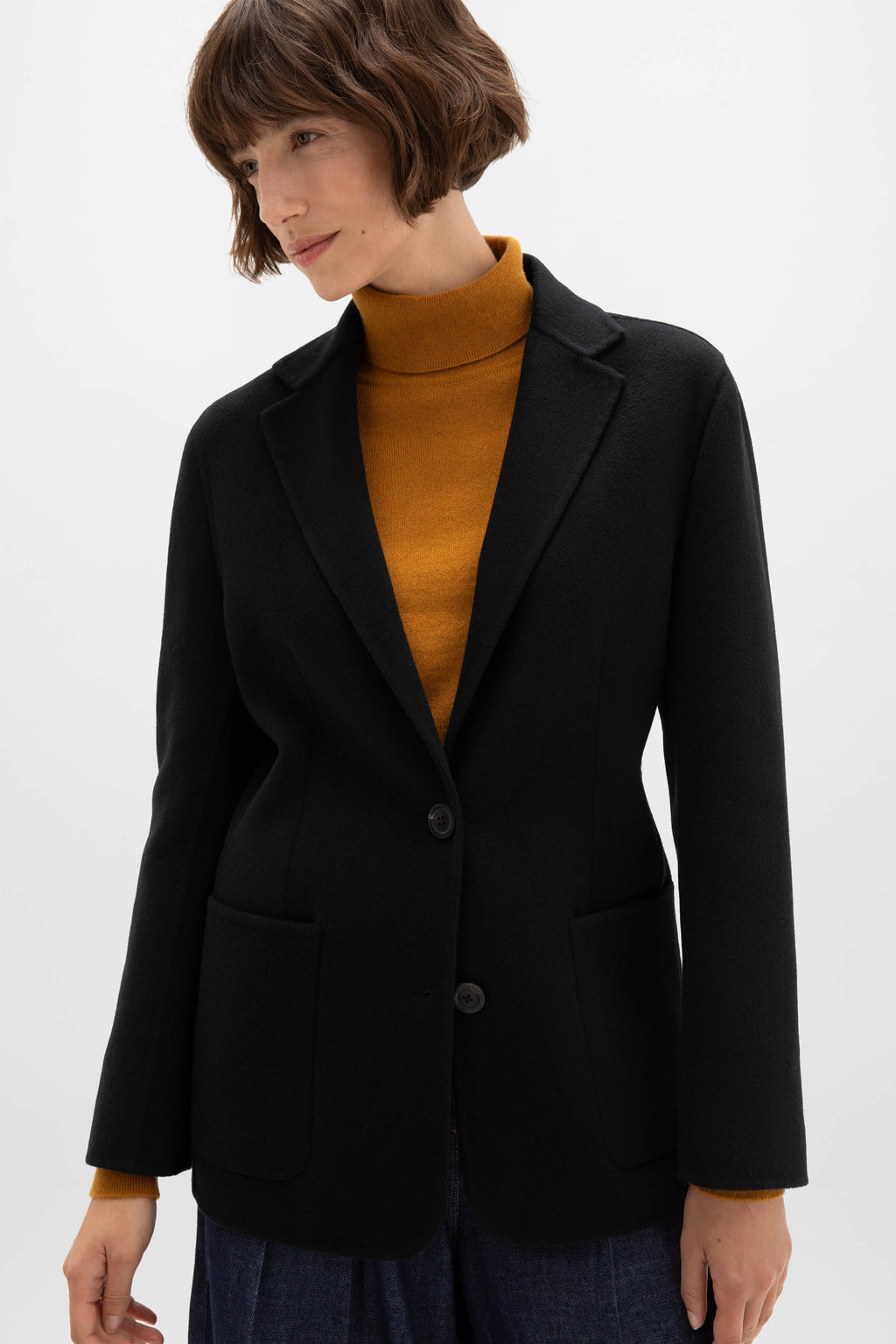 Classic Black Cashmere Blazer