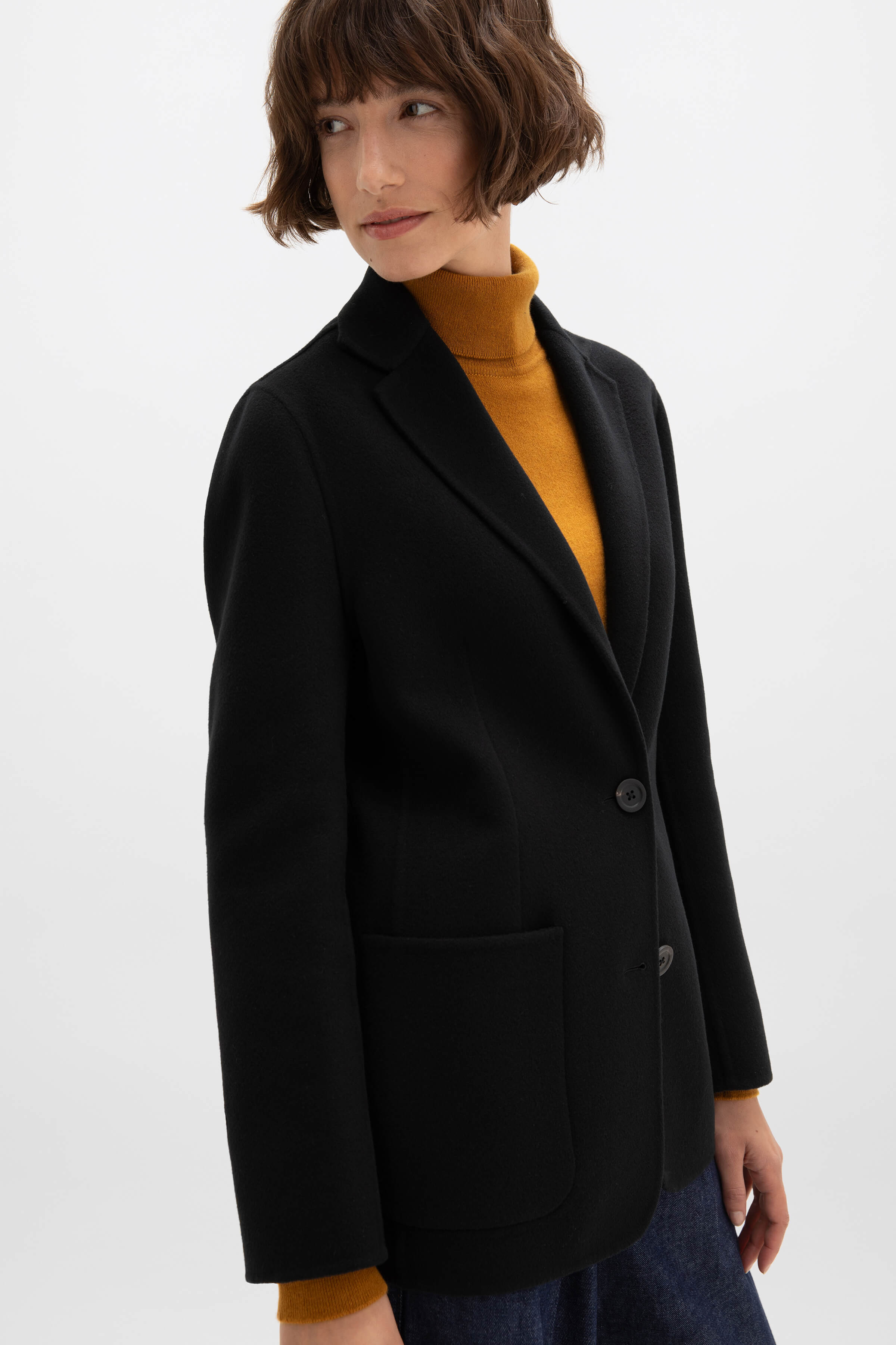 Classic Black Cashmere Blazer