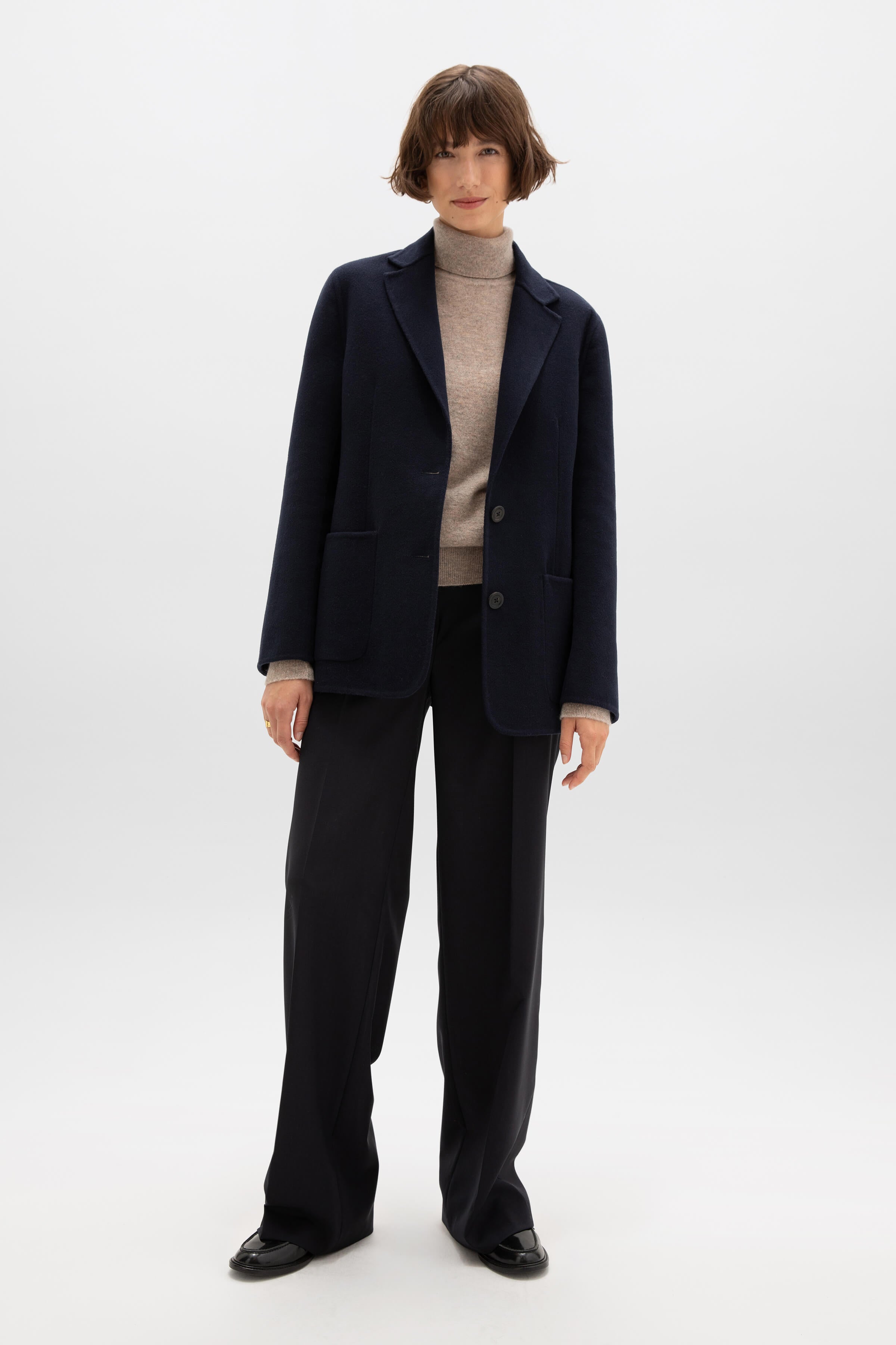 Classic Navy Cashmere Blazer