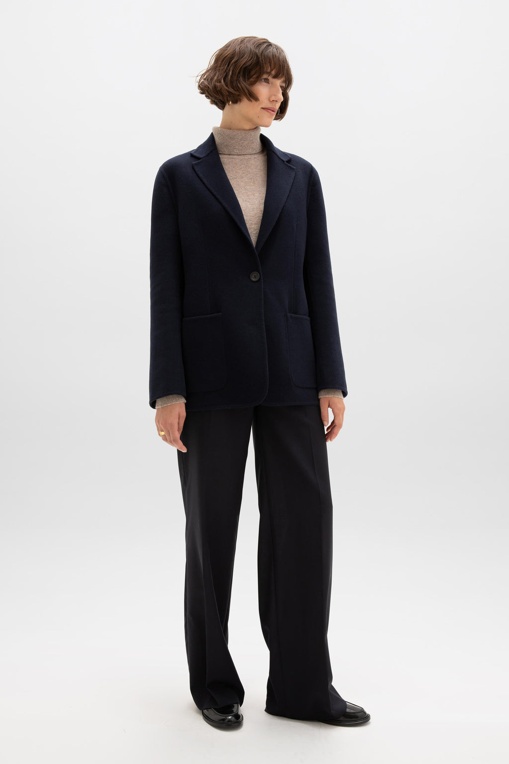 Classic Navy Cashmere Blazer
