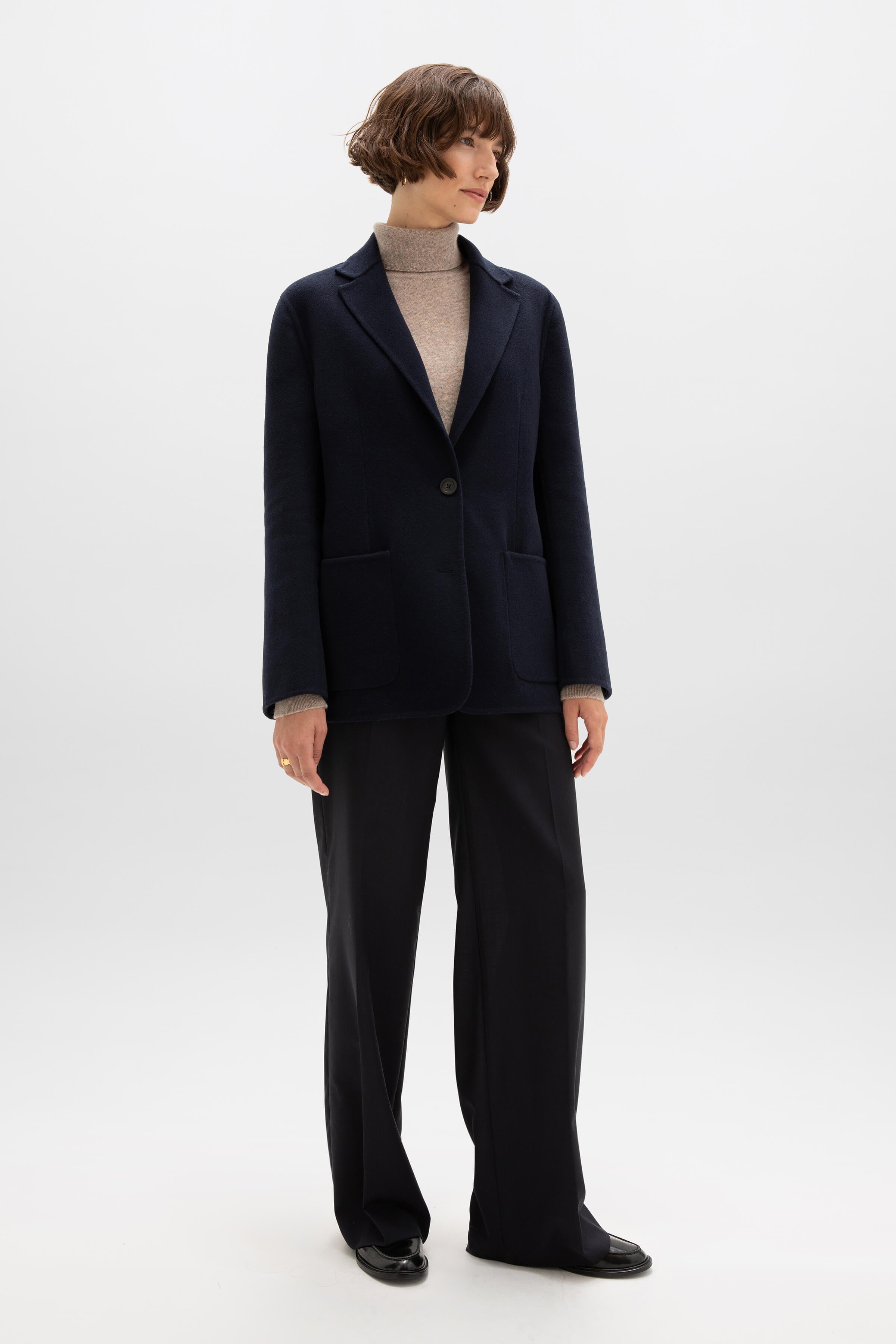 Classic Navy Cashmere Blazer