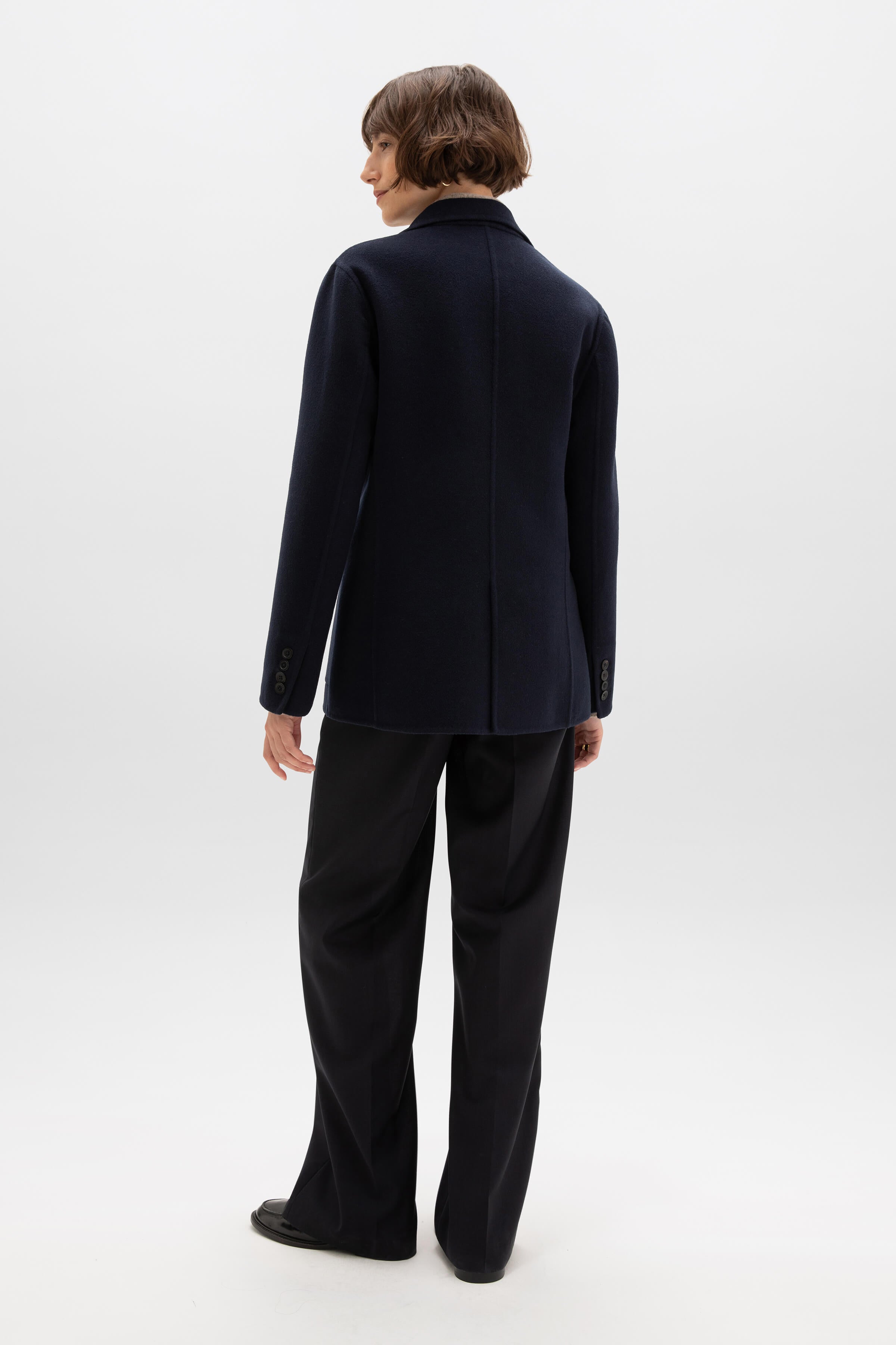 Classic Navy Cashmere Blazer