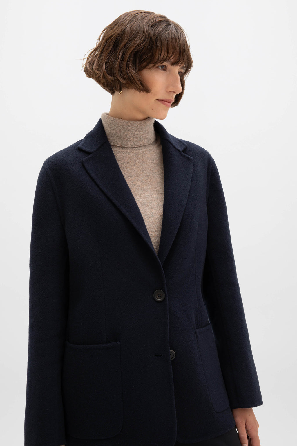 Classic Navy Cashmere Blazer