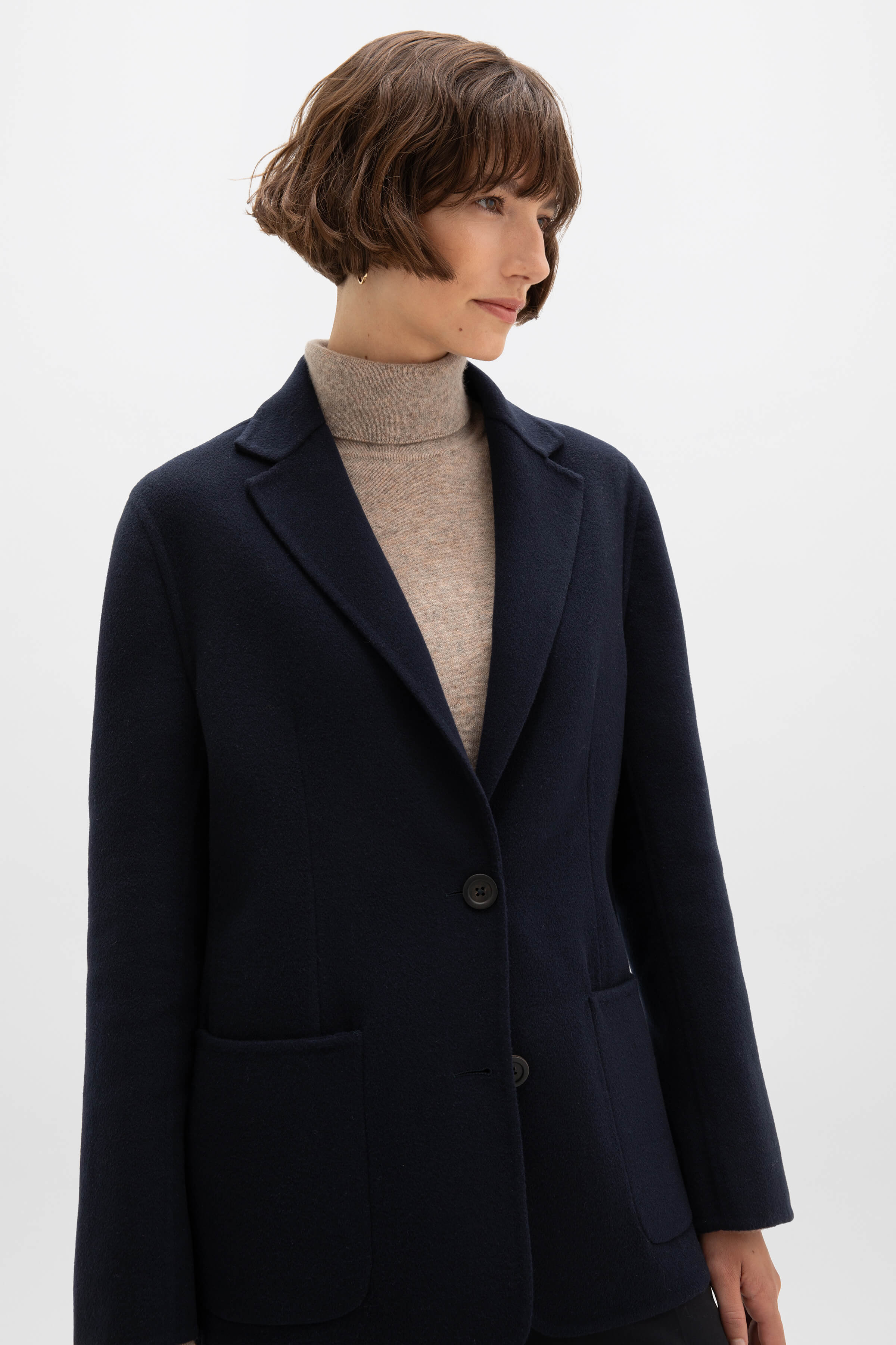 Classic Navy Cashmere Blazer
