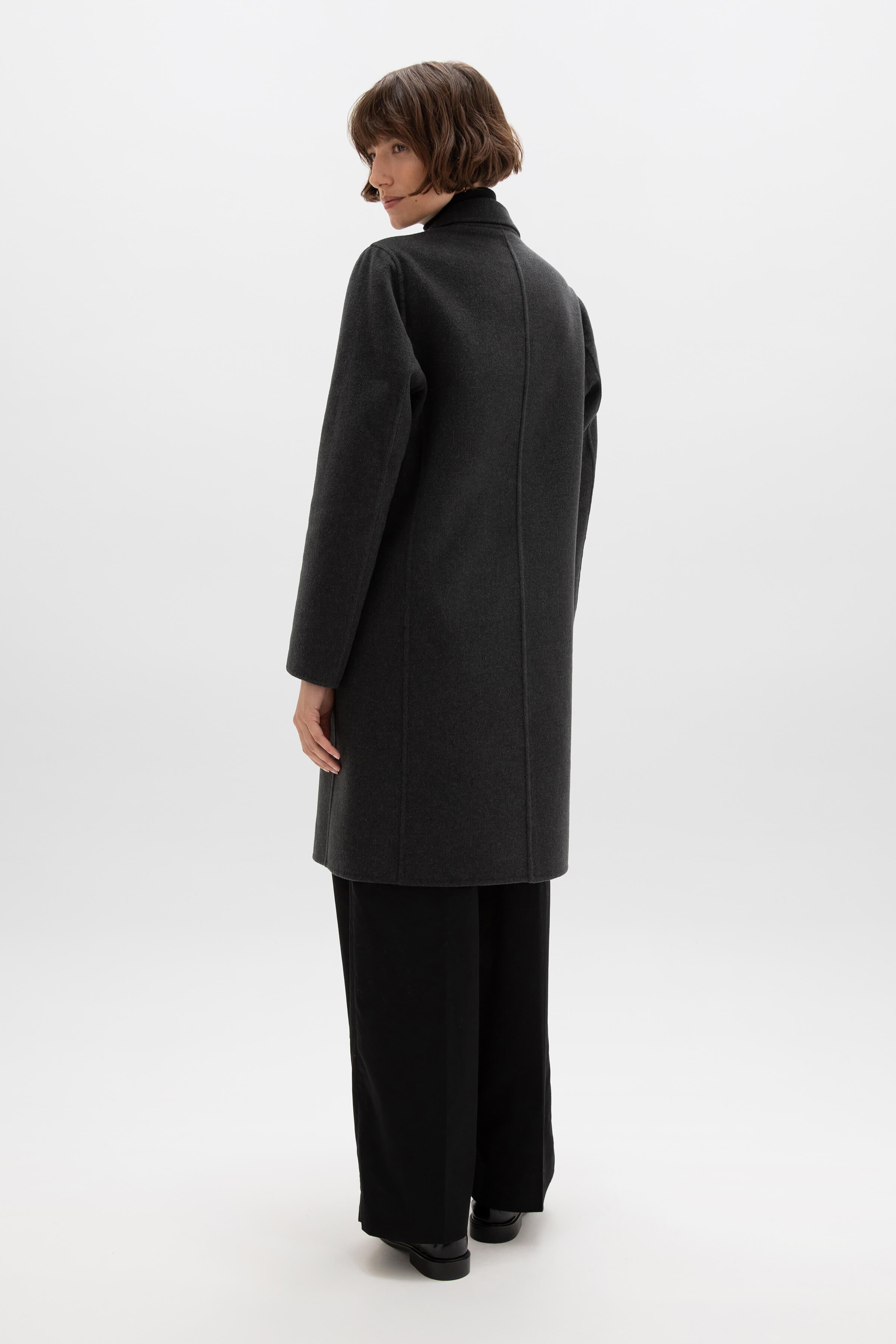 Classic Dark Grey Cashmere Coat