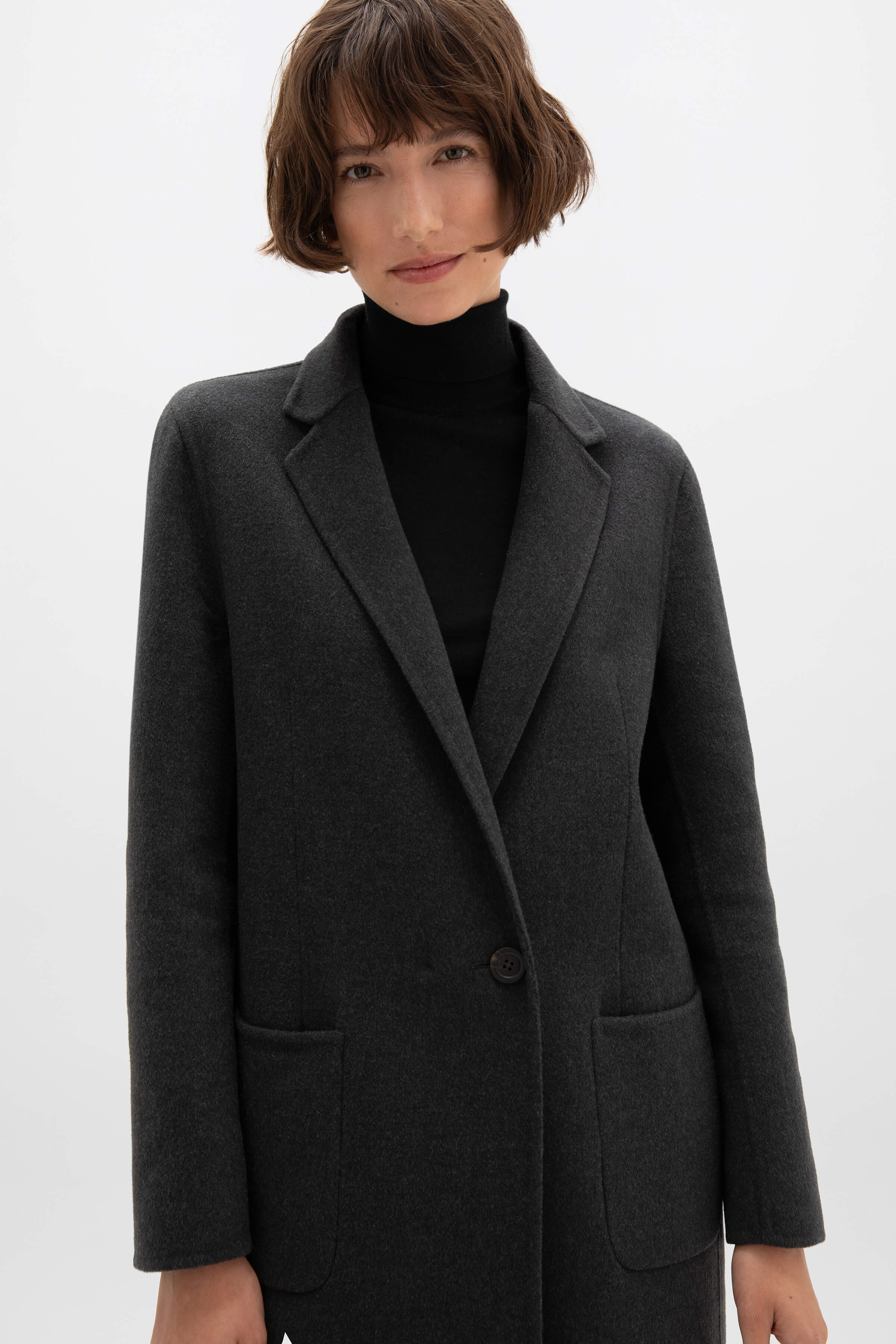 Classic Dark Grey Cashmere Coat