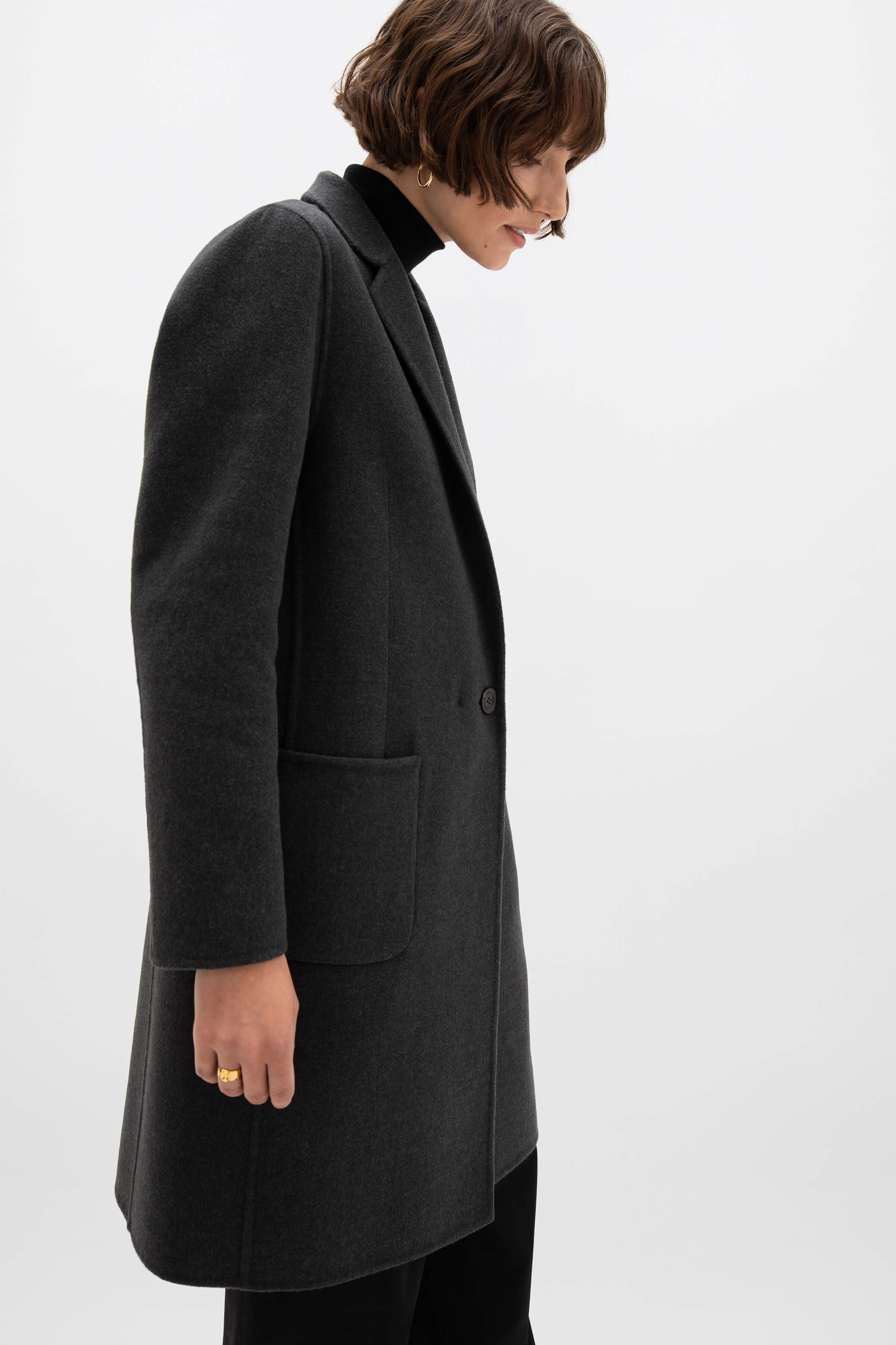 Classic Dark Grey Cashmere Coat