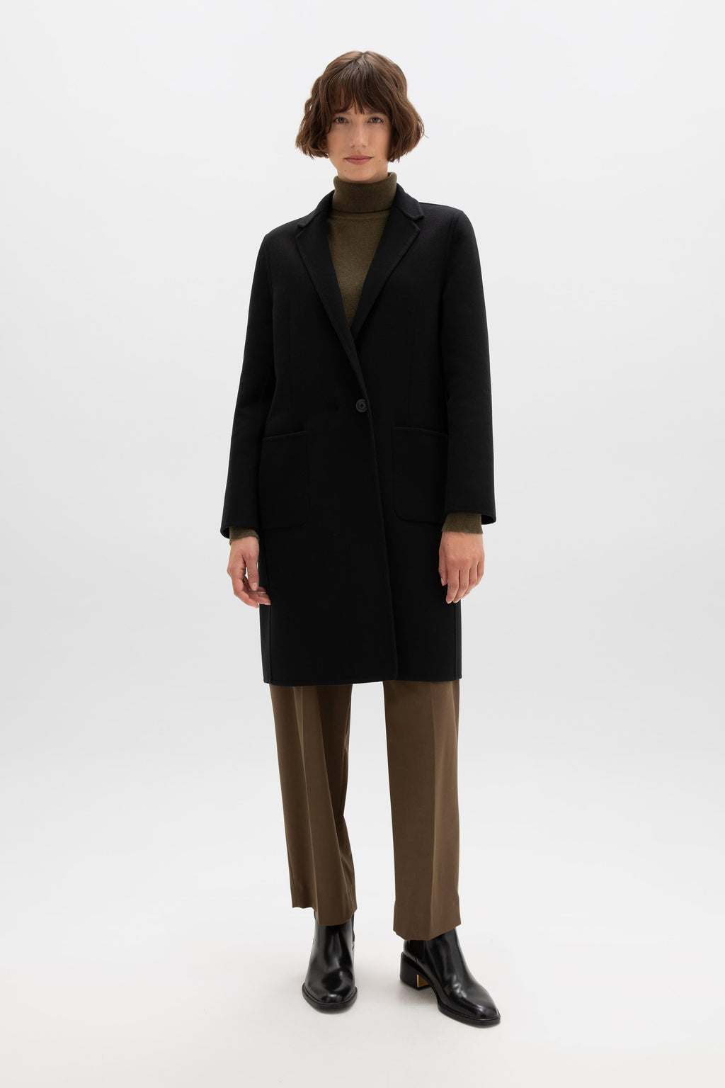 Classic Black Cashmere Coat