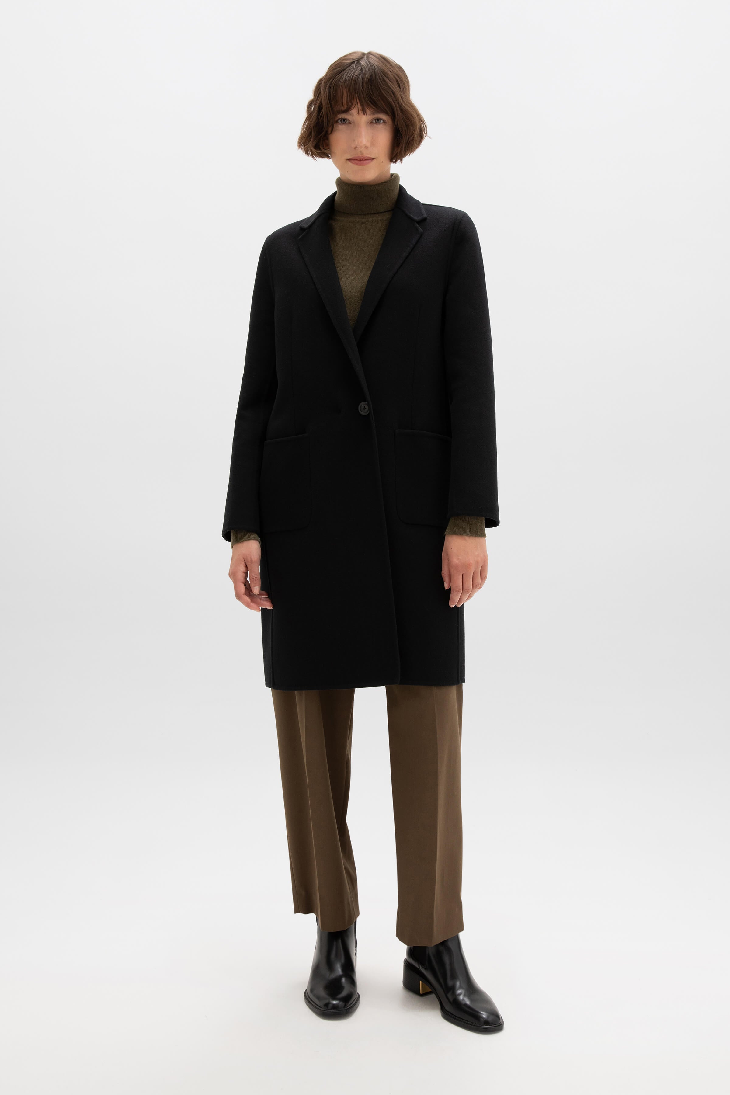 Classic Black Cashmere Coat