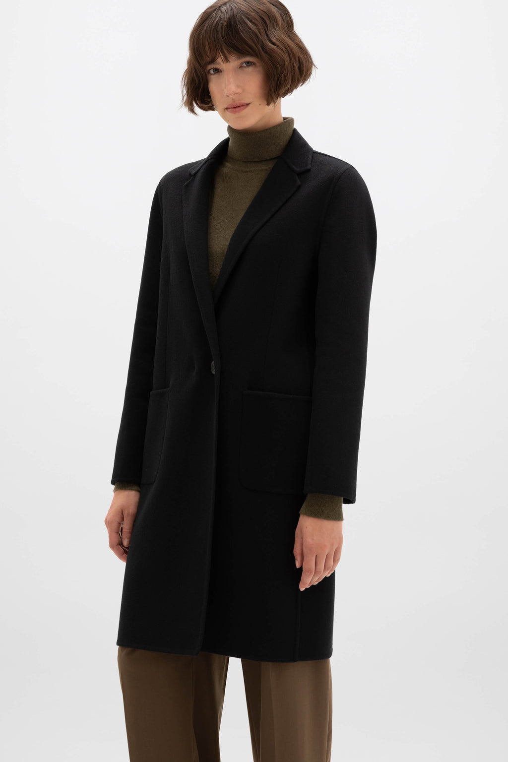 Classic Black Cashmere Coat