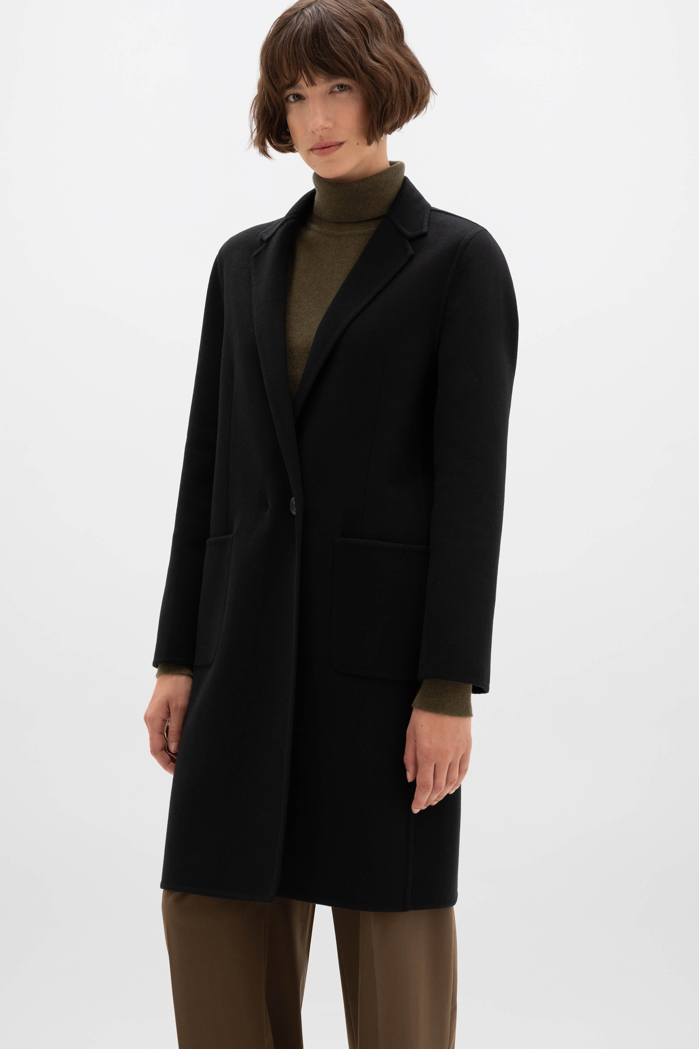 Classic Black Cashmere Coat
