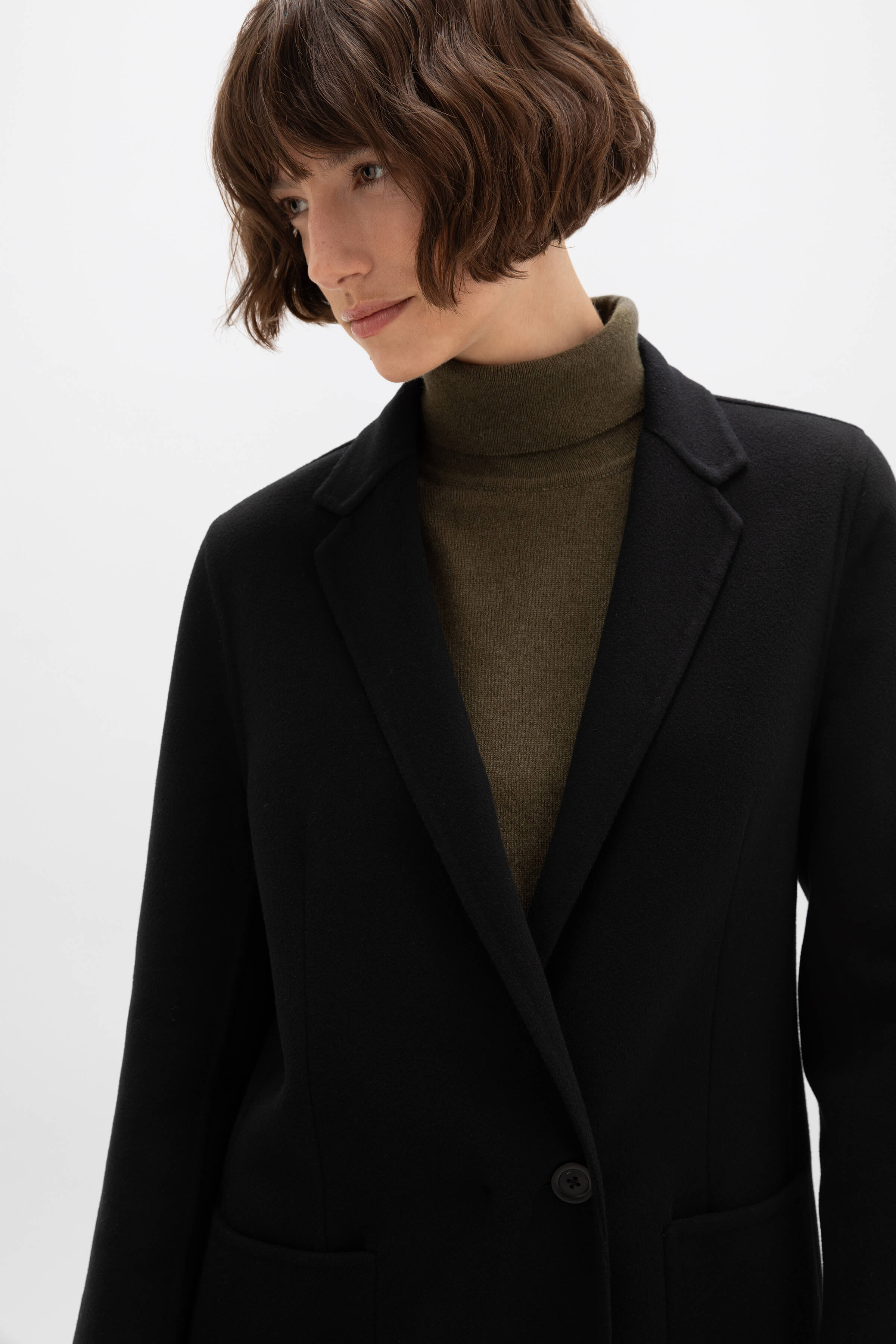 Classic Black Cashmere Coat