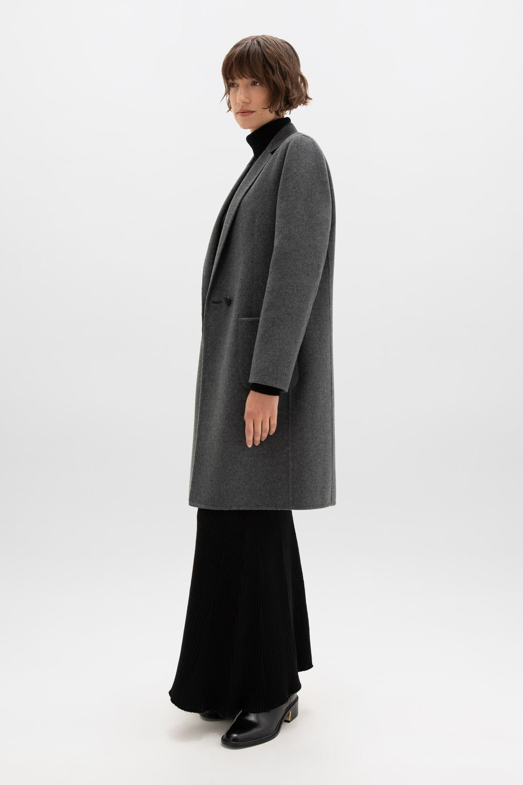 Classic Mid Grey Cashmere Coat
