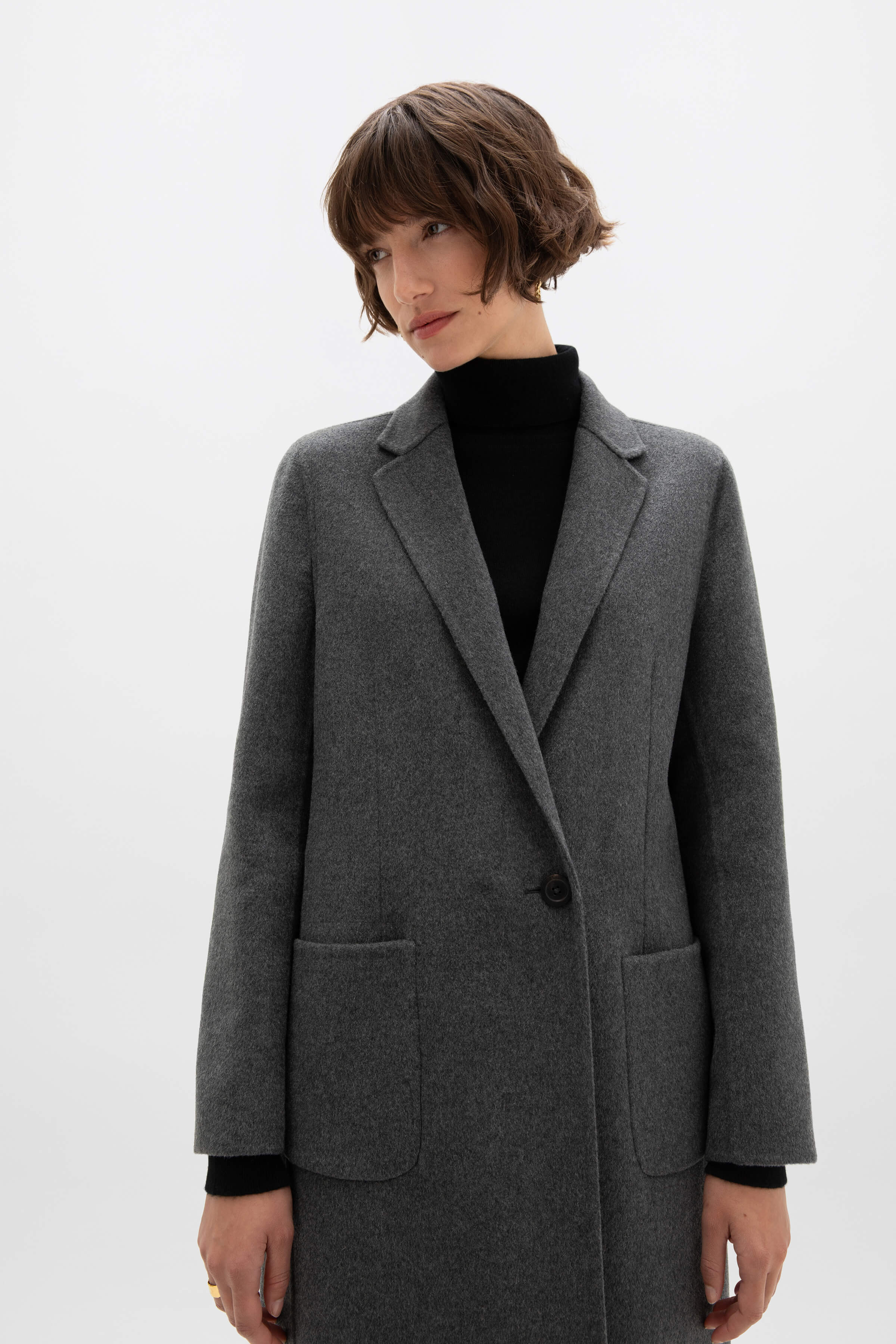 Classic Mid Grey Cashmere Coat