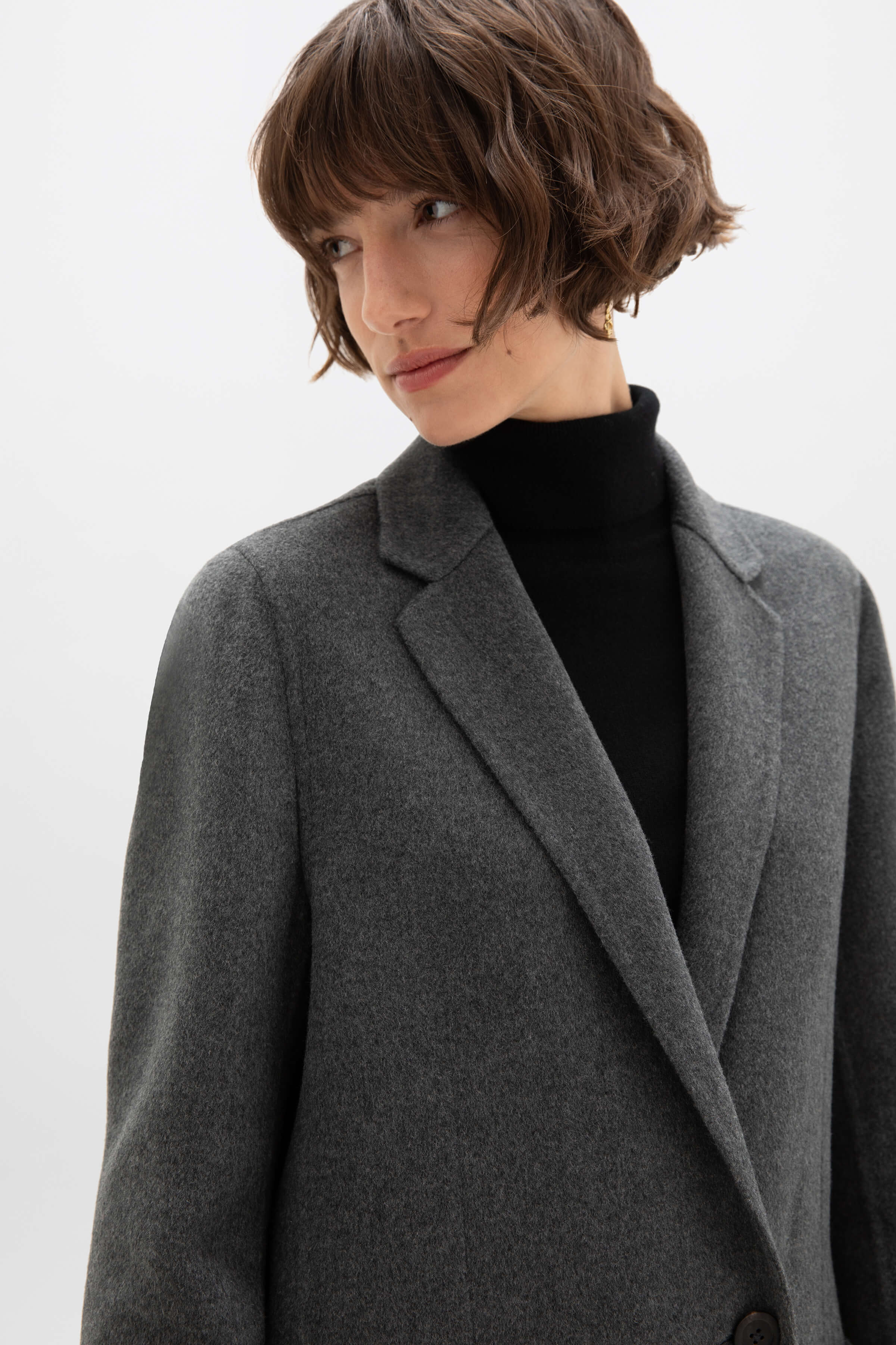 Classic Mid Grey Cashmere Coat