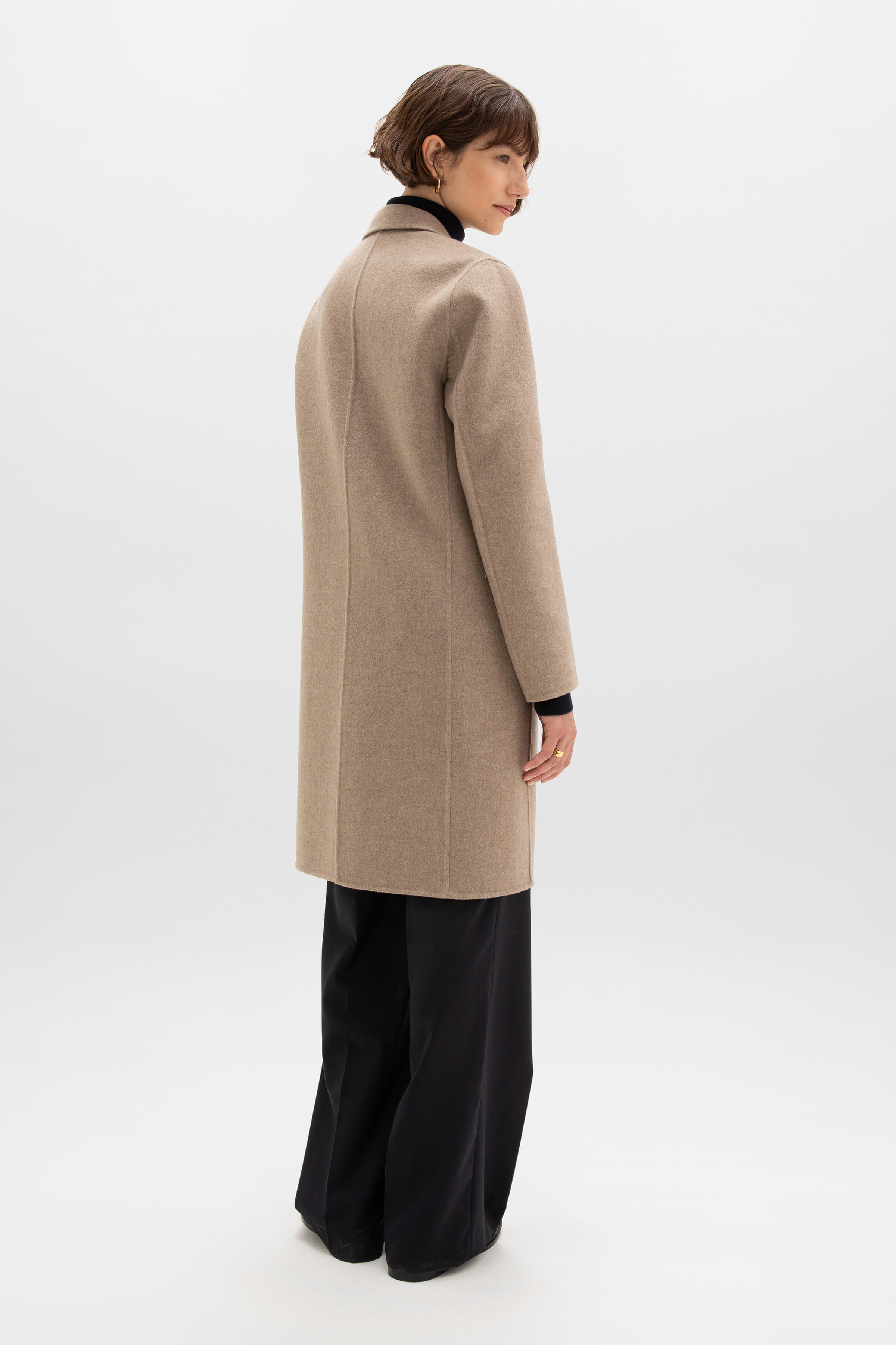 Classic Light Brown Cashmere Coat