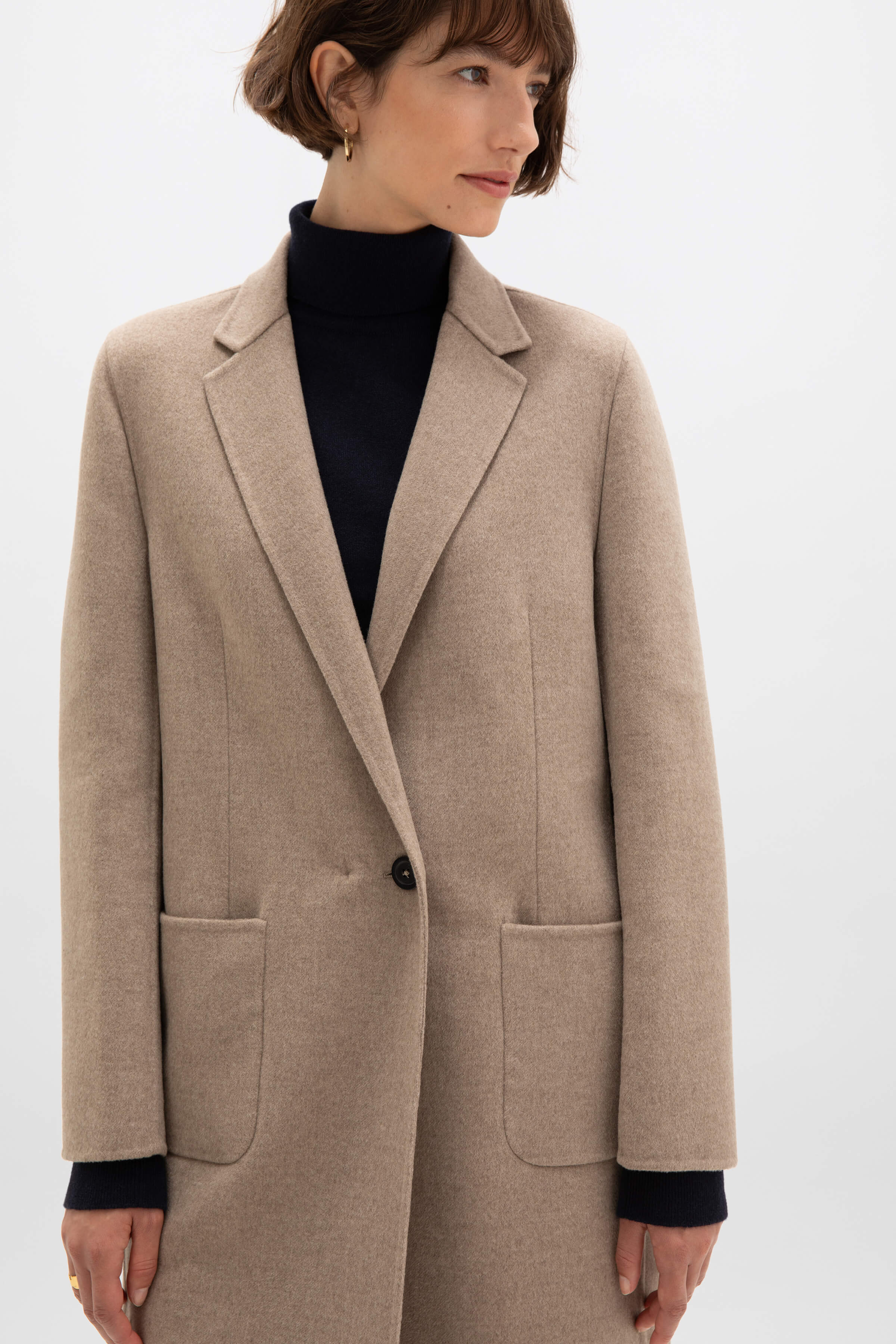 Classic Light Brown Cashmere Coat