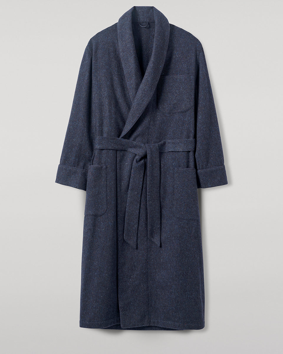 Donegal Cashmere Navy Dressing Gown