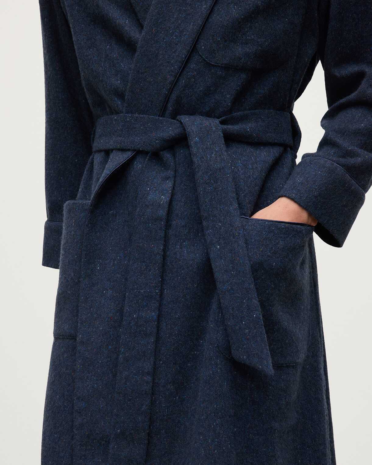 Donegal Cashmere Navy Dressing Gown