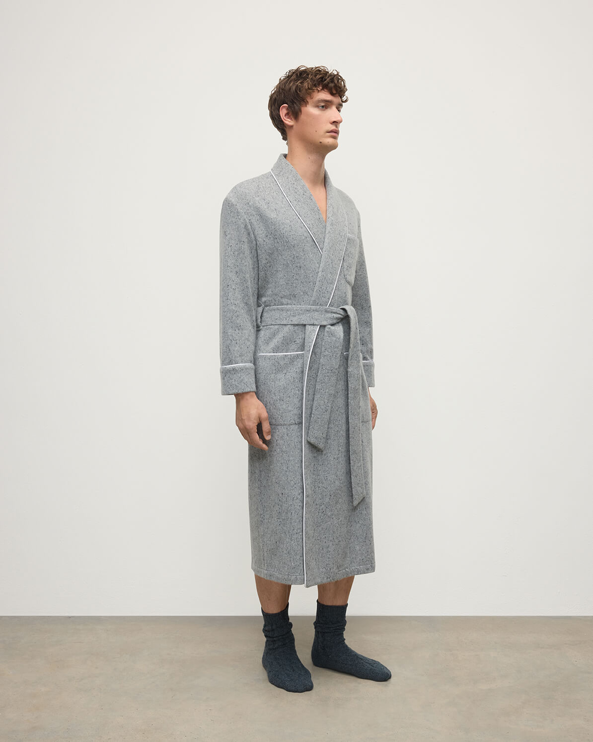 Donegal Cashmere Grey Dressing Gown
