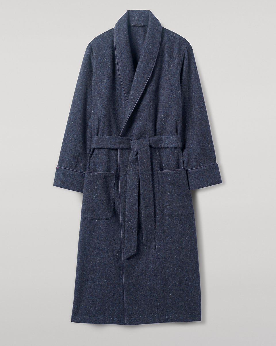 Donegal Cashmere Navy Dressing Gown