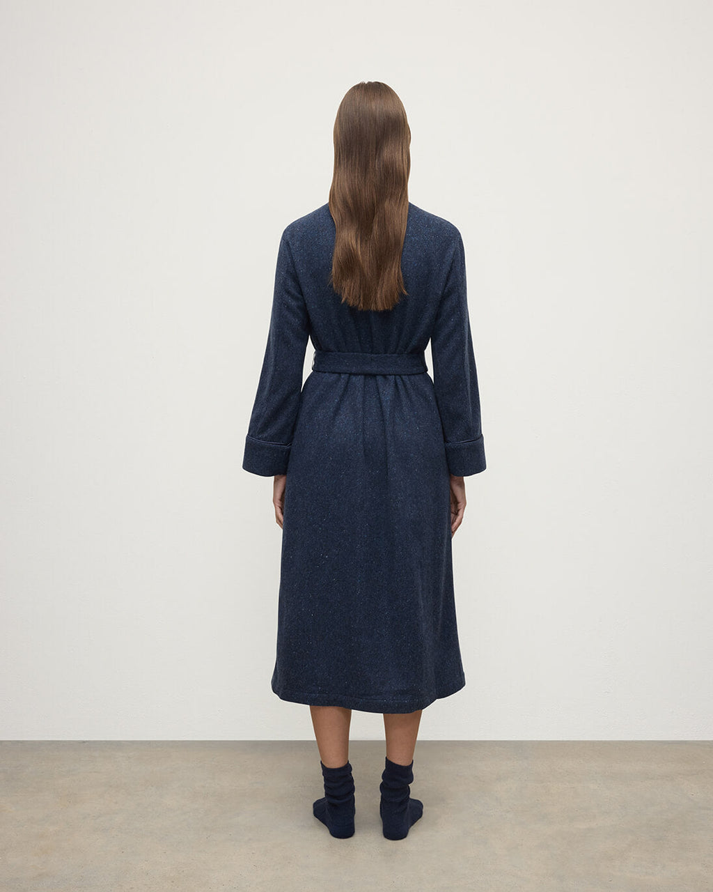 Donegal Cashmere Navy Dressing Gown