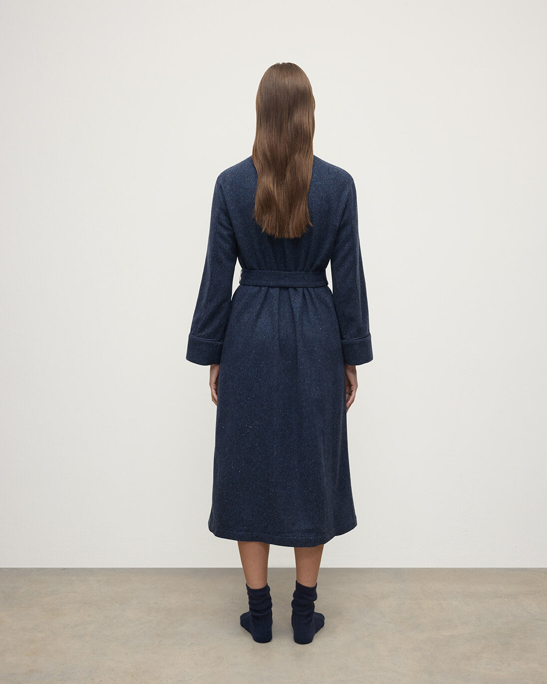 Donegal Cashmere Navy Dressing Gown