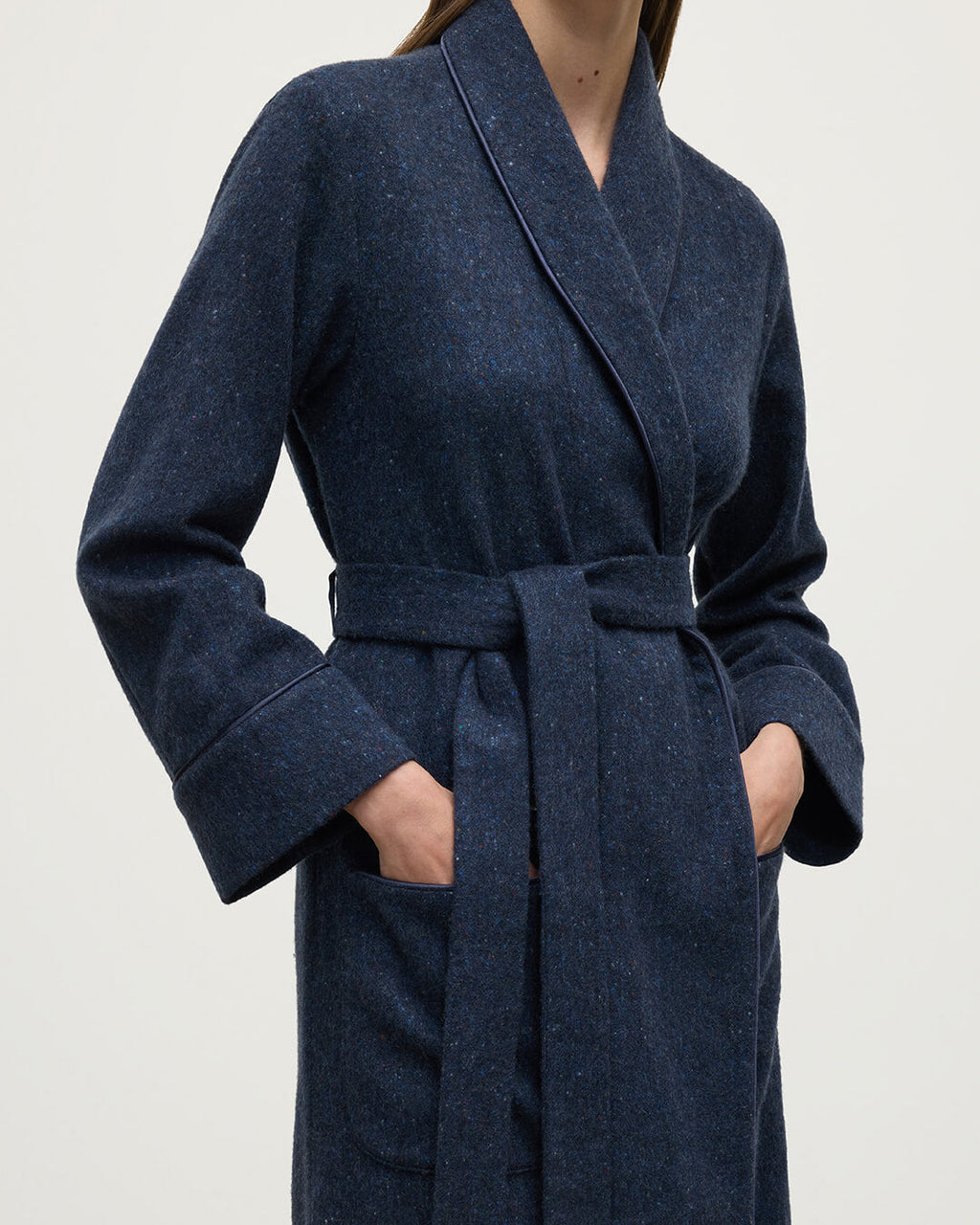Donegal Cashmere Navy Dressing Gown