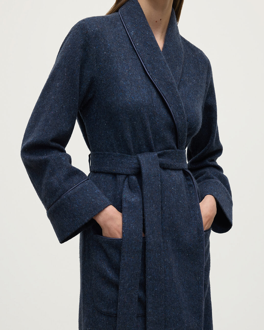 Donegal Cashmere Navy Dressing Gown