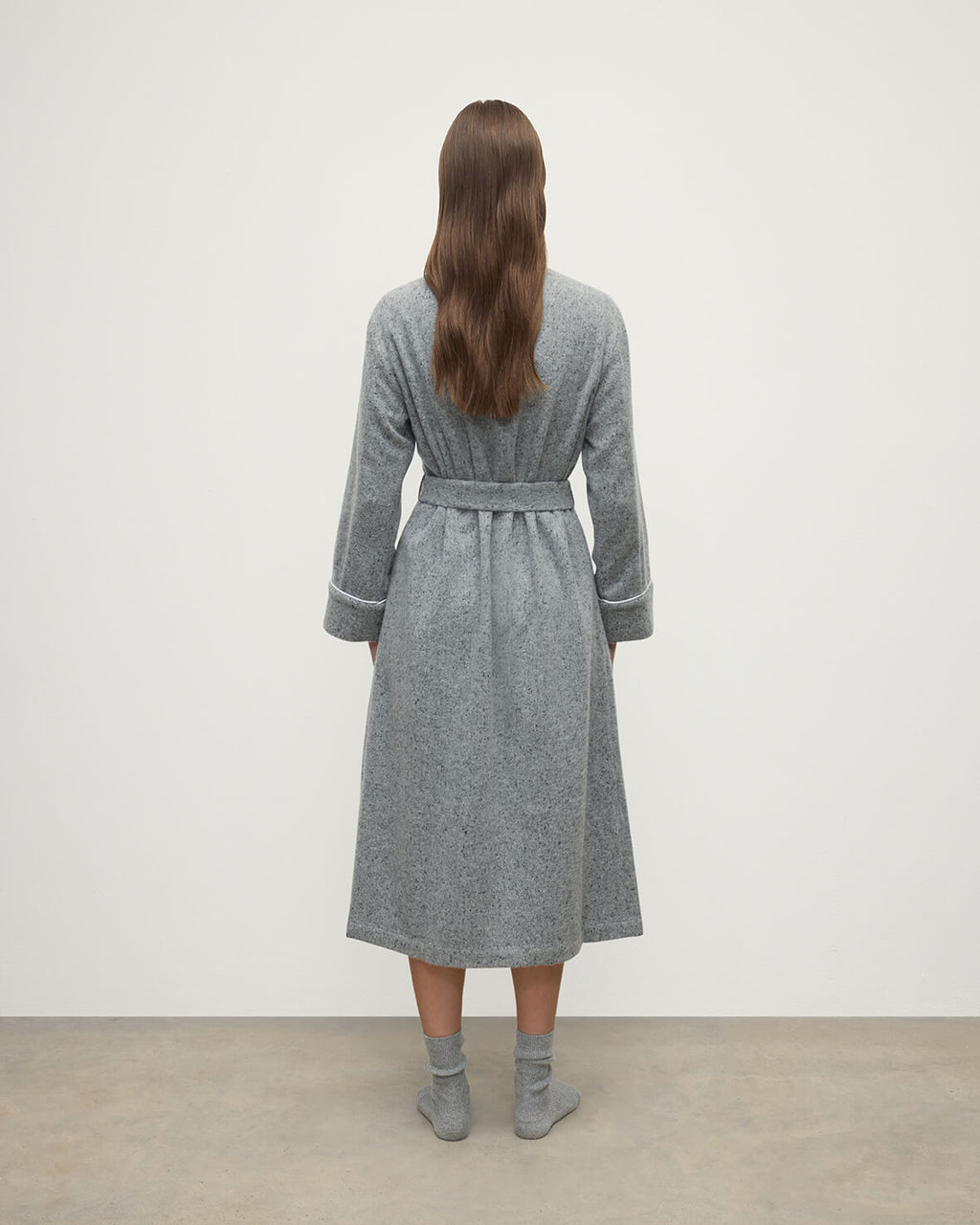 Donegal Cashmere Light Grey Dressing Gown