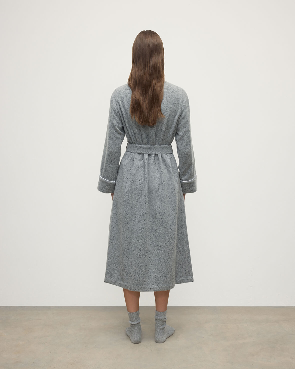 Donegal Cashmere Light Grey Dressing Gown