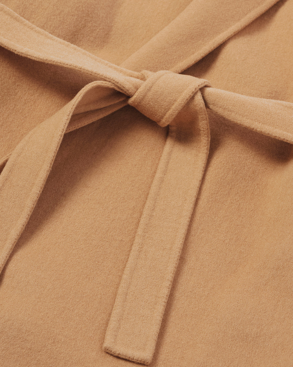 Camel Cashmere Wrap Coat