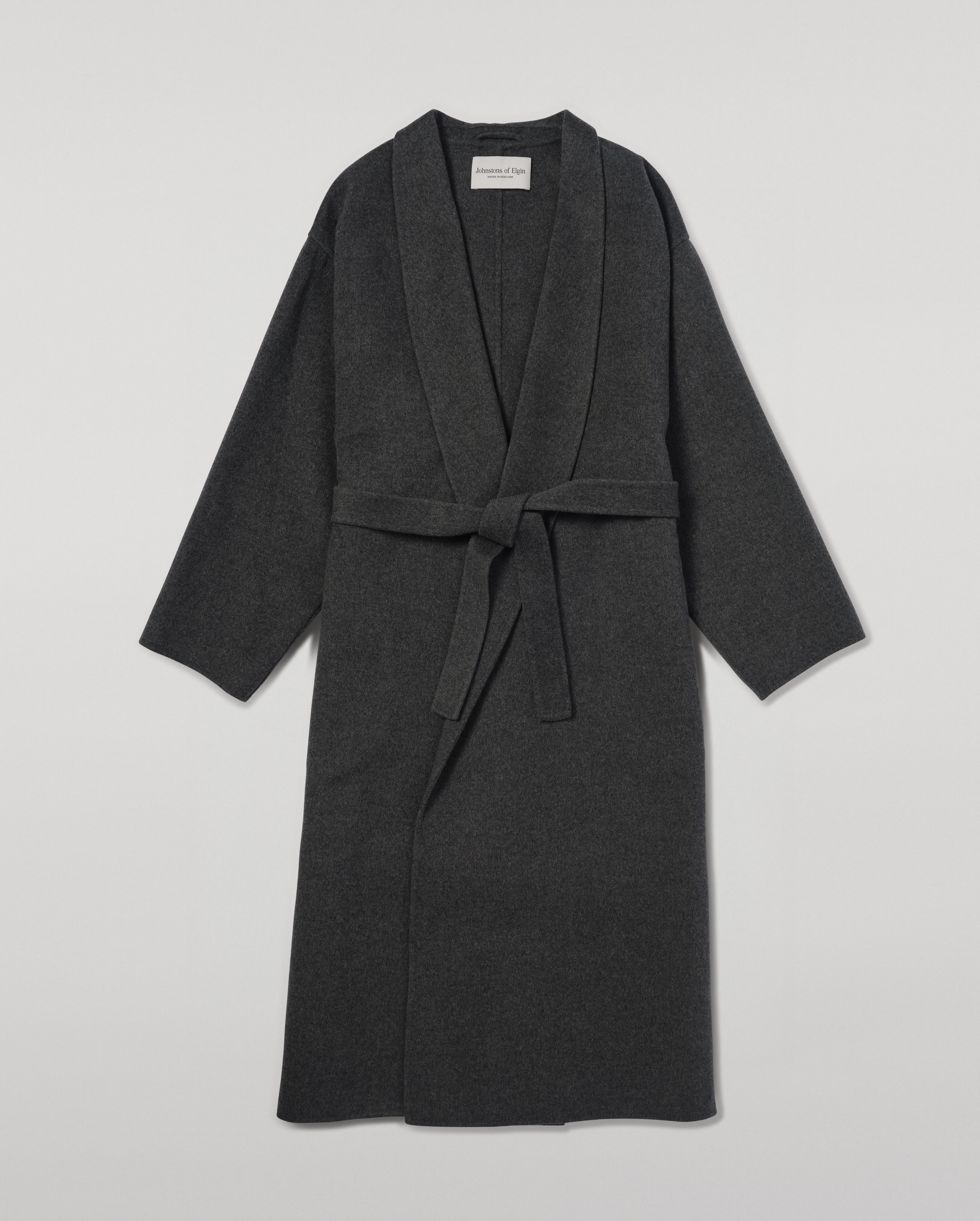 Mid Grey Cashmere Wrap Coat