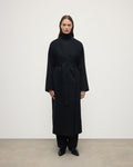 Black Cashmere Wrap Coat