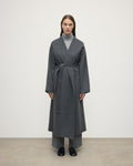 Mid Grey Cashmere Wrap Coat