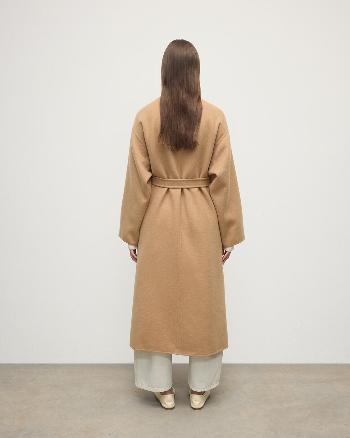 Camel Cashmere Wrap Coat