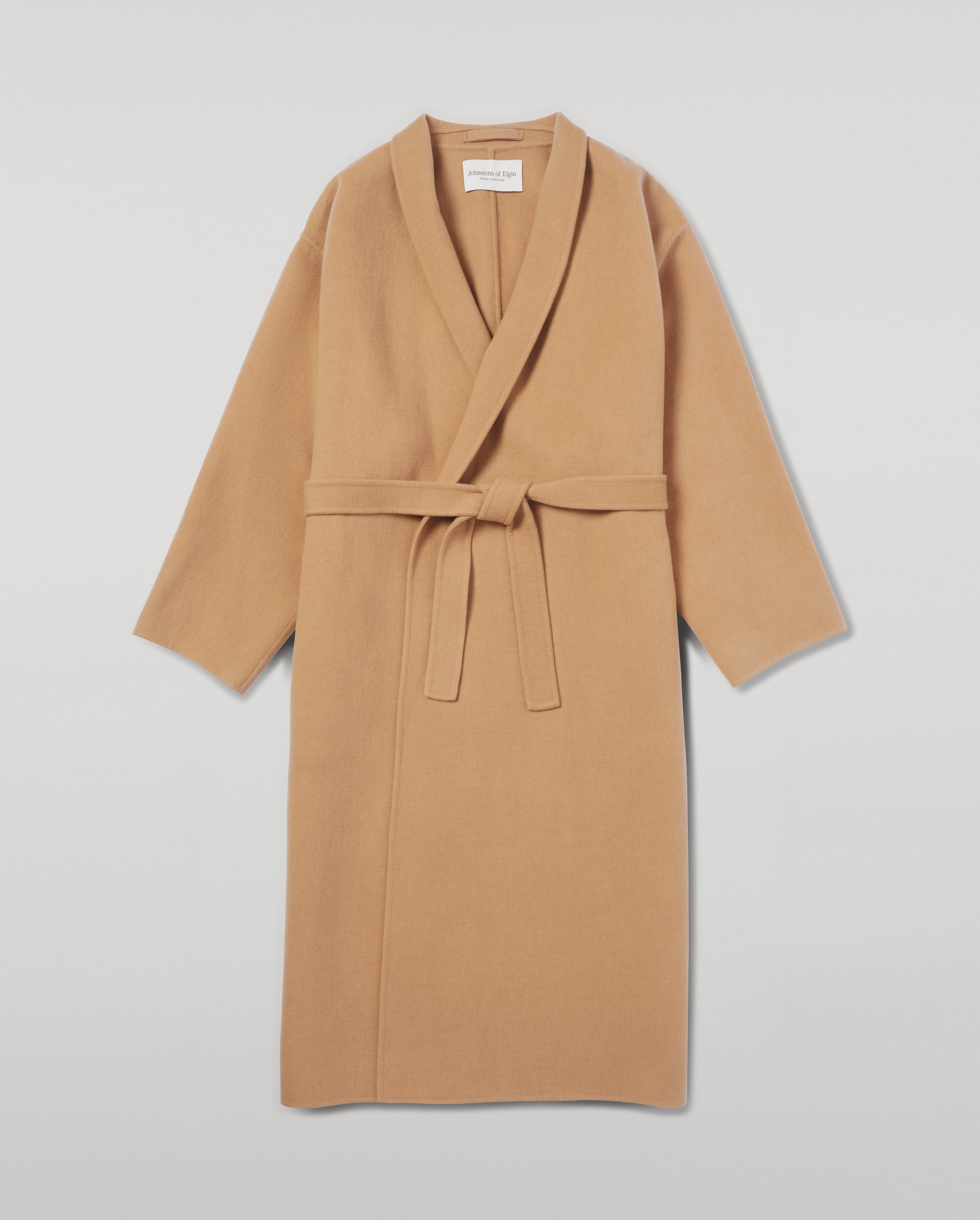 Camel Cashmere Wrap Coat